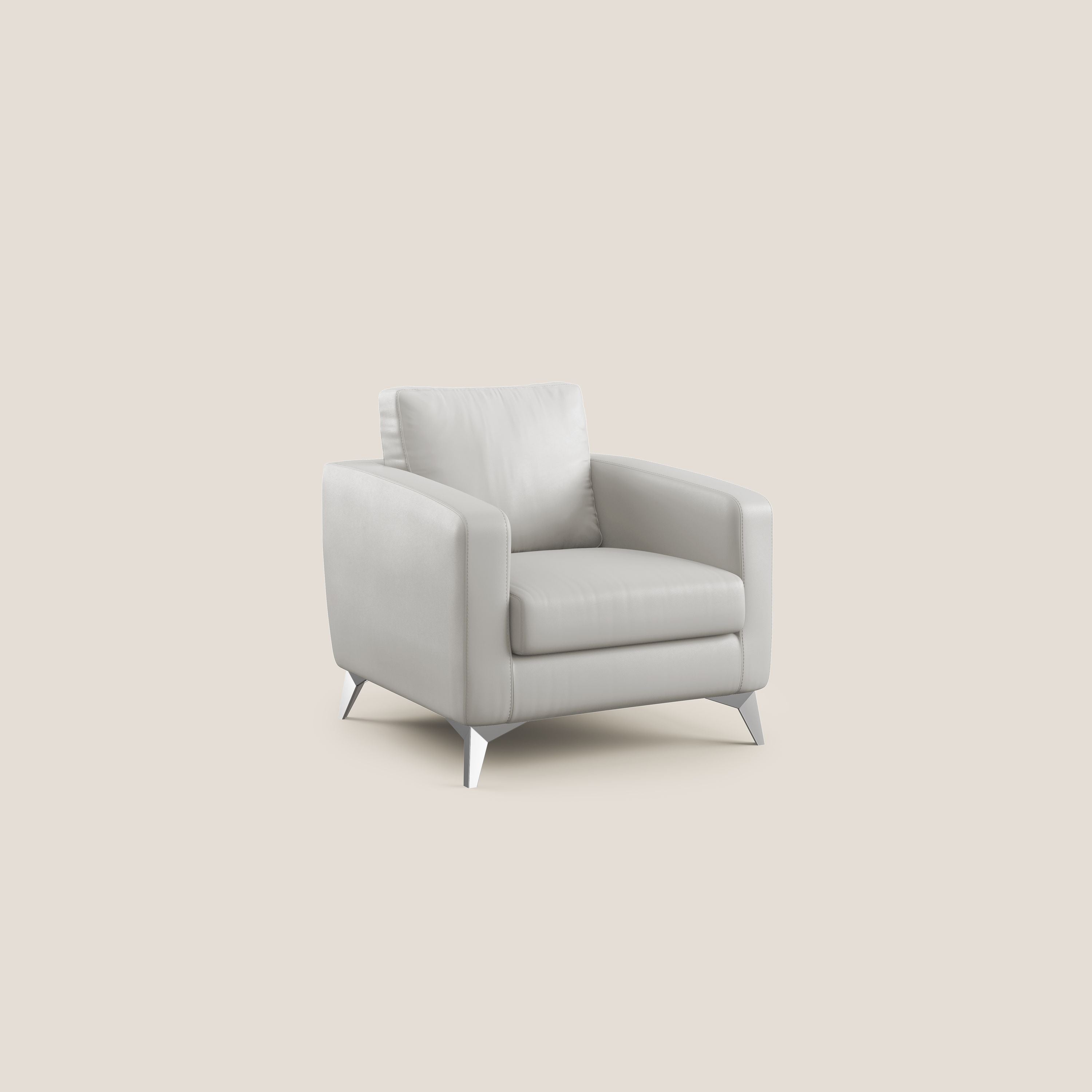 Orione Poltroncina in ecopelle moderna e impermeabile T04 grigio chiaro - divitt.sbs