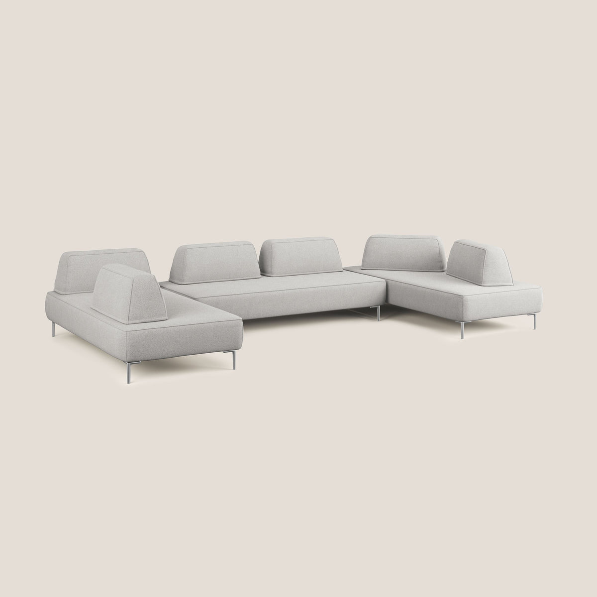 Newton divano panoramico modulare con schienali movibili T07 grigio - divitt.sbs