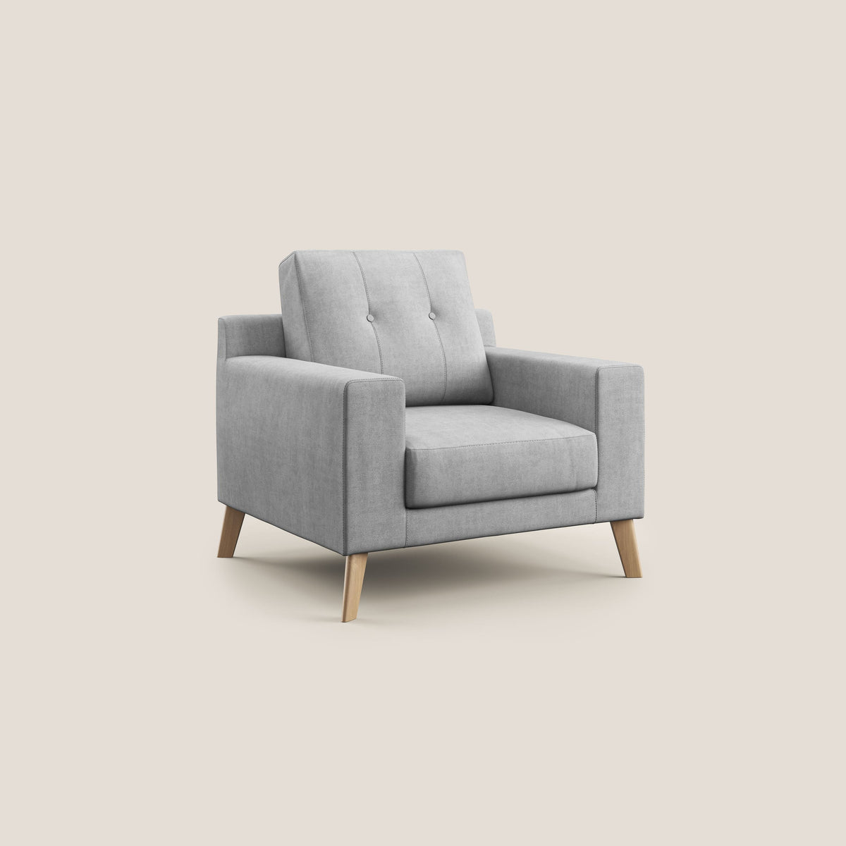 Danish poltroncina in tessuto morbido impermeabile T02 grigio chiaro - divitt.sbs