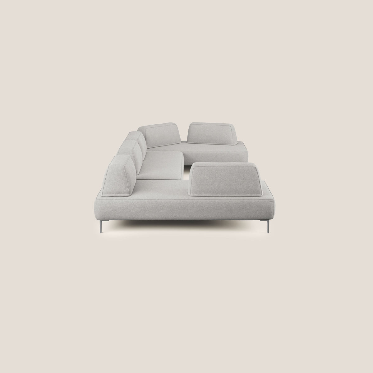 Newton divano panoramico modulare con schienali movibili T07 grigio - divitt.sbs