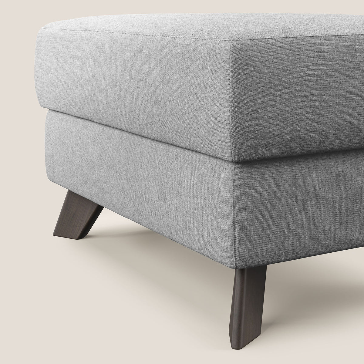 Moon Pouf contenitore e piedini alti in tessuto morbido impermeabile T02 grigio chiaro - divitt.sbs