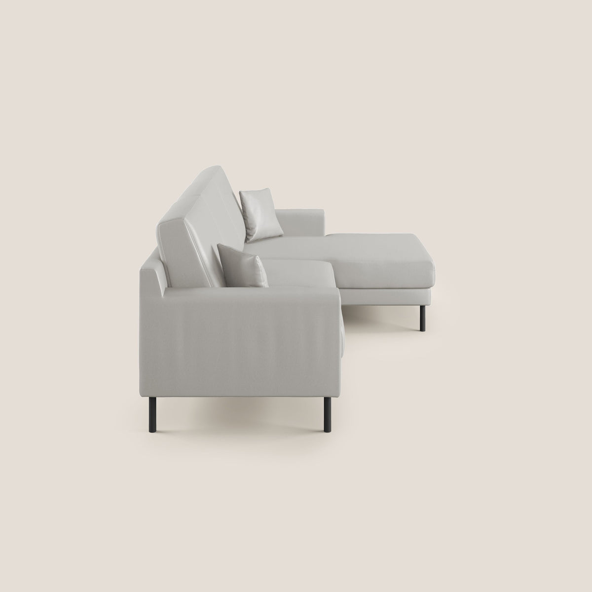 Uranio divano angolare moderno REVERSIBILE in Ecopelle impermeabile T04 grigio chiaro - divitt.sbs