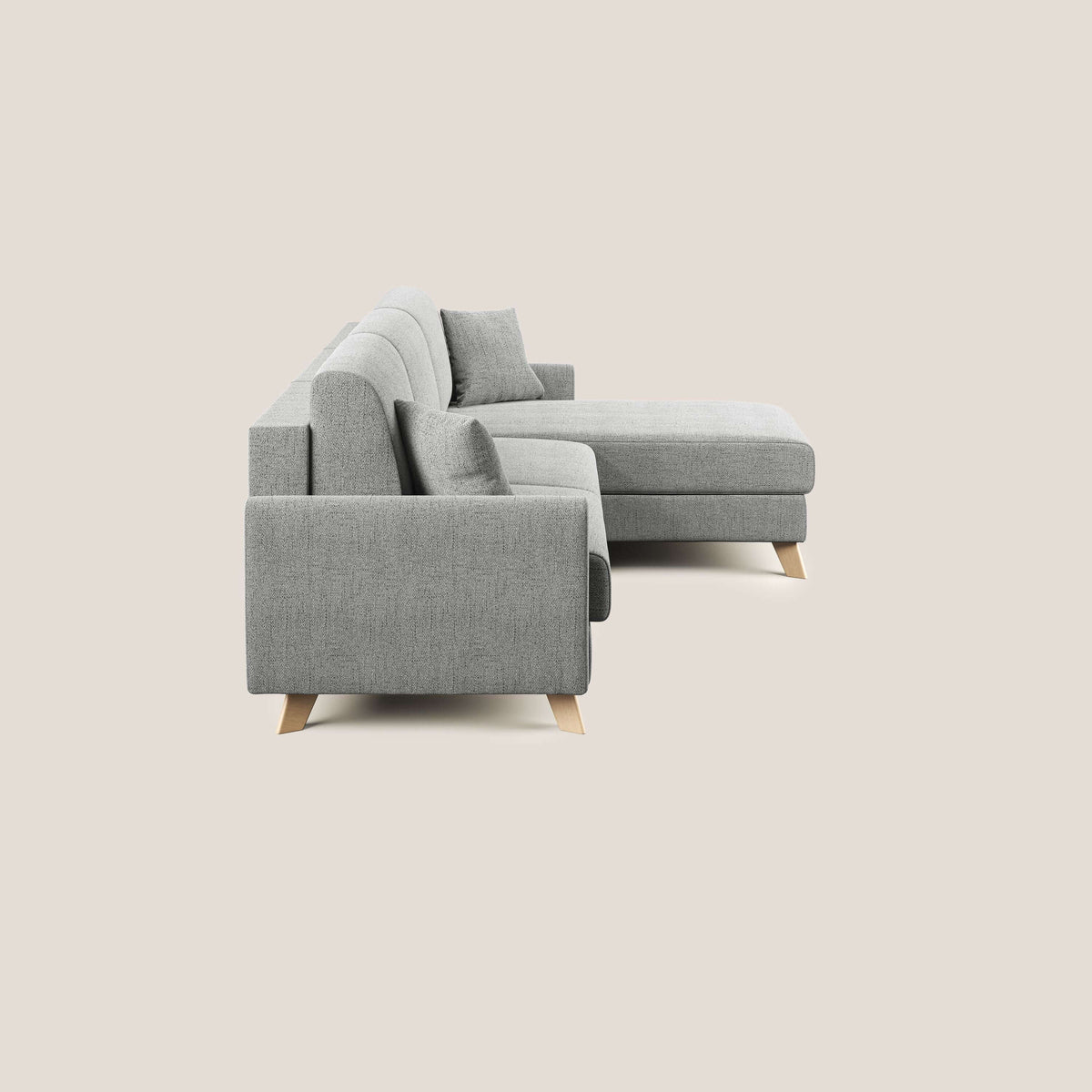 Edgar divano letto angolare in tessuto felis impermeabile T03 grigio chiaro - divitt.sbs
