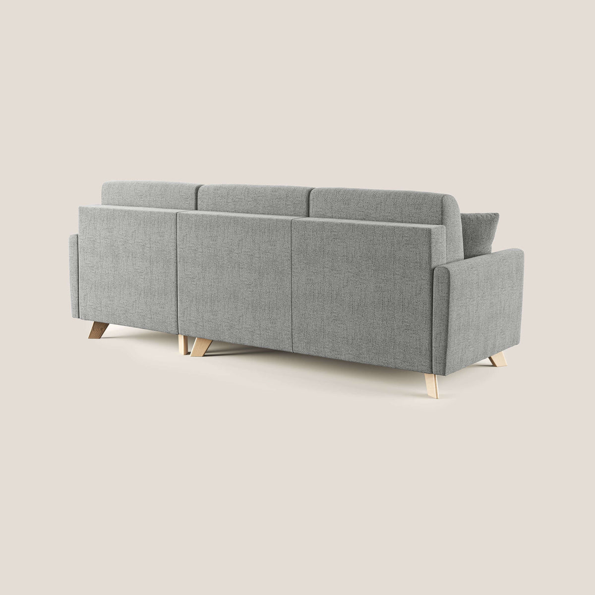 Edgar divano letto angolare in tessuto felis impermeabile T03 grigio chiaro - divitt.sbs