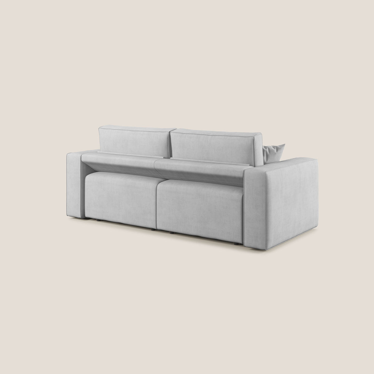 Morfeo divano con sedute estraibili in morbido tessuto impermeabile T02 grigio chiaro - divitt.sbs