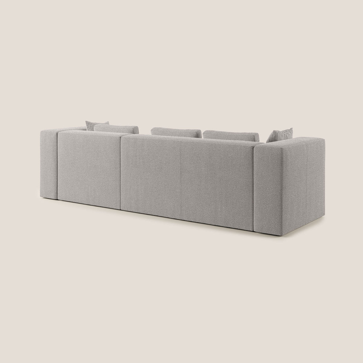 Nettuno divano angolare componibile in morbido tessuto bouclè T07 grigio - divitt.sbs