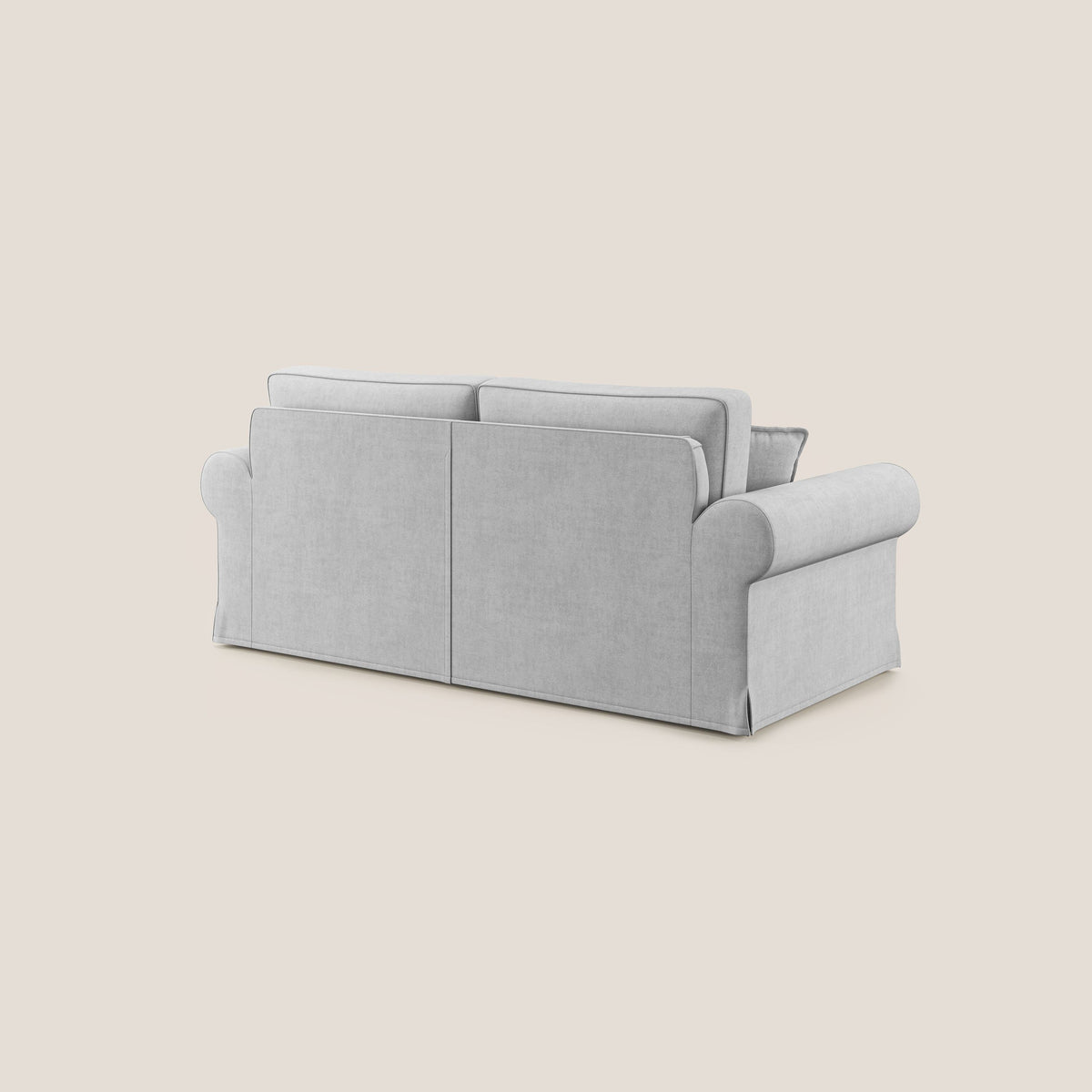 Lady divano classico in piuma d'oca realizzato con tessuto impermeabile T02 grigio chiaro - divitt.sbs