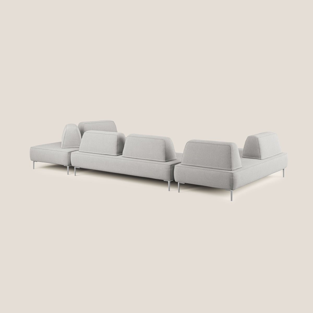 Newton divano panoramico modulare con schienali movibili T07 grigio - divitt.sbs