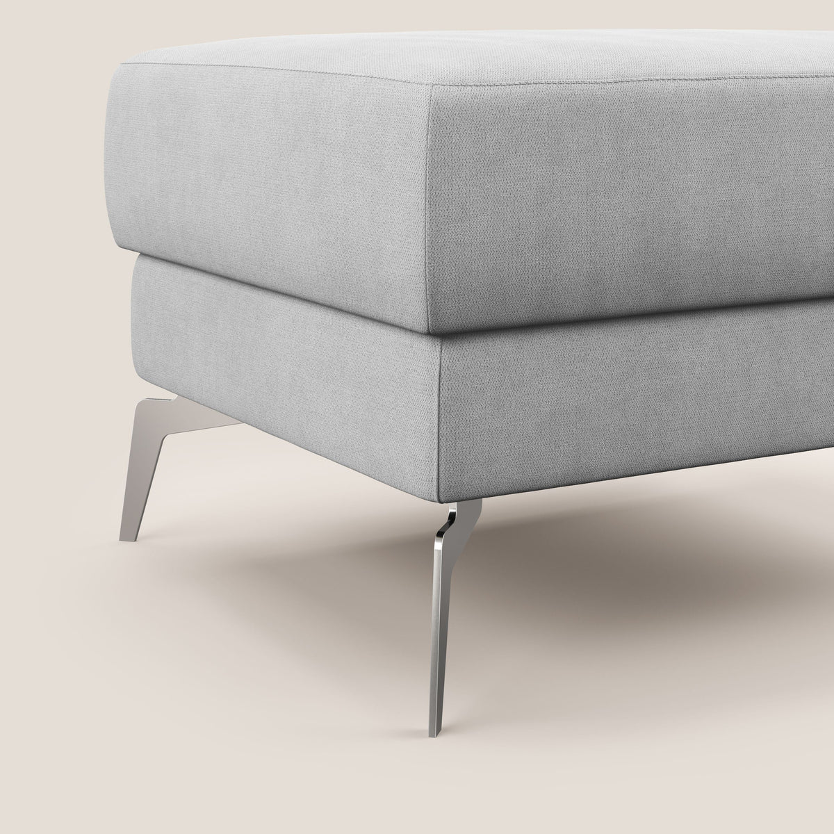 Star Pouf con piedini alti in tessuto impermeabile T02 grigio chiaro - divitt.sbs