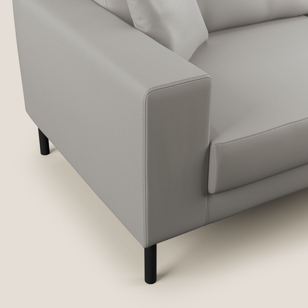 Uranio divano moderno lineare in Ecopelle impermeabile T04 grigio chiaro - divitt.sbs