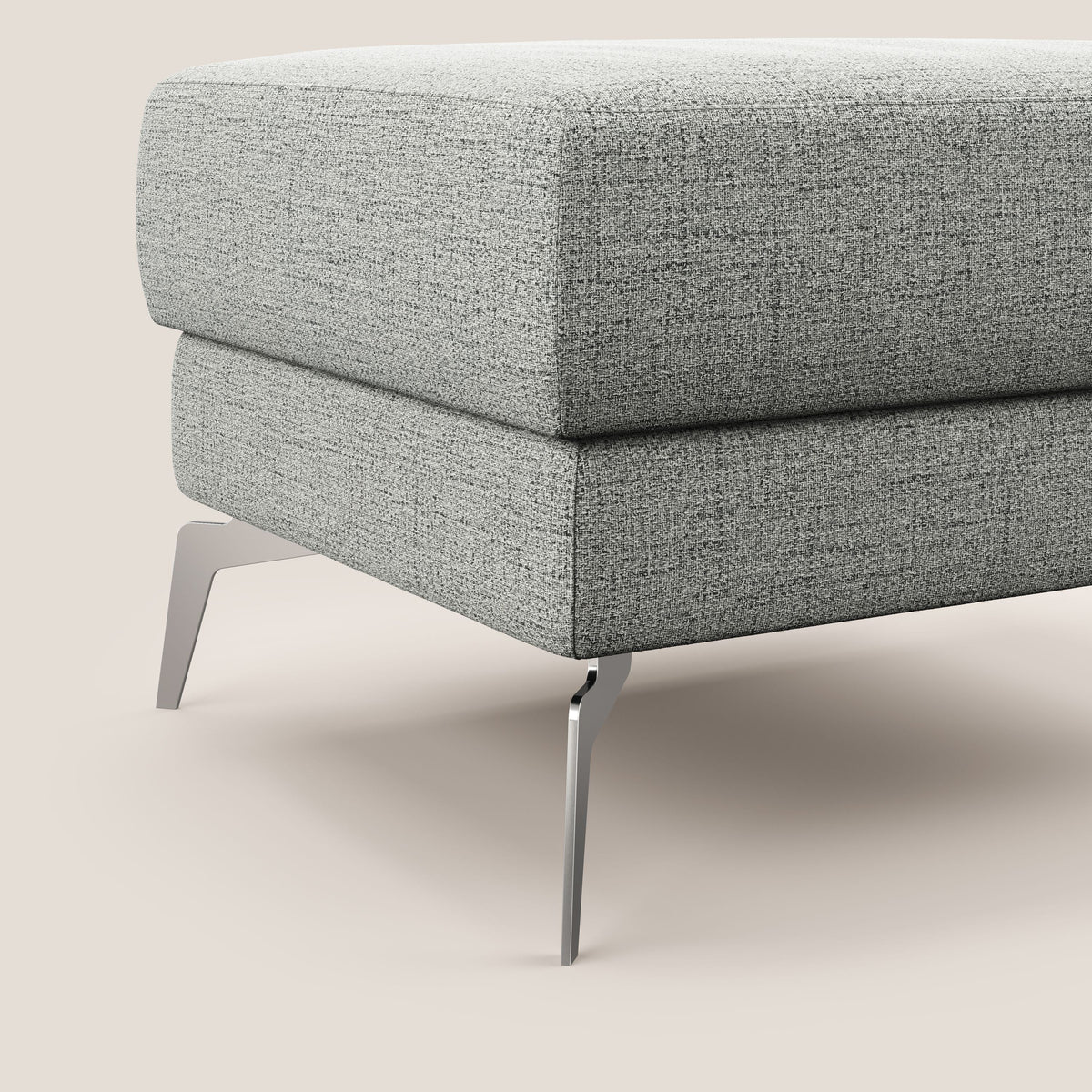 Star Pouf con piedini alti in tessuto impermeabile fiammato T03 grigio chiaro - divitt.sbs