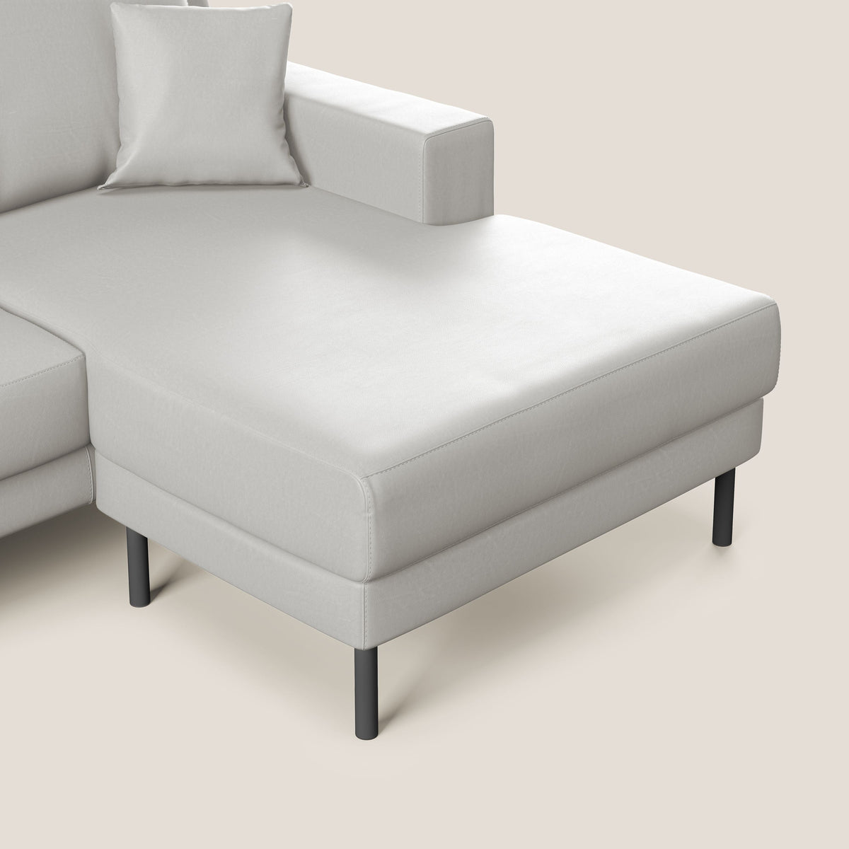Uranio divano angolare moderno REVERSIBILE in Ecopelle impermeabile T04 grigio chiaro - divitt.sbs