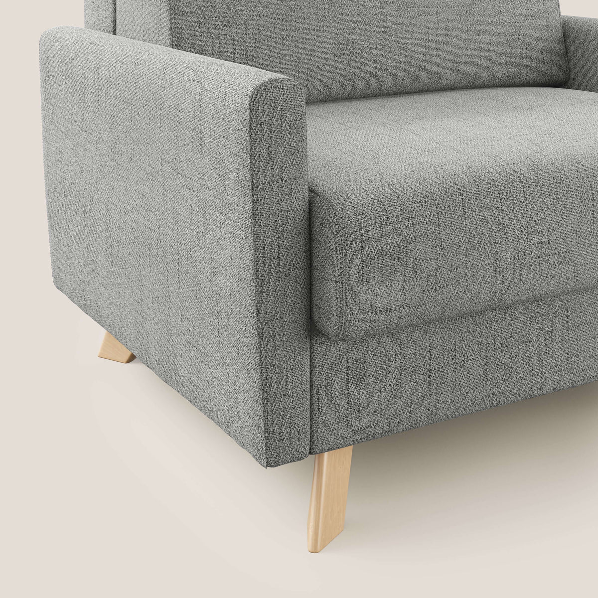 Edgar poltrona letto in tessuto felis impermeabile T03 grigio chiaro - divitt.sbs