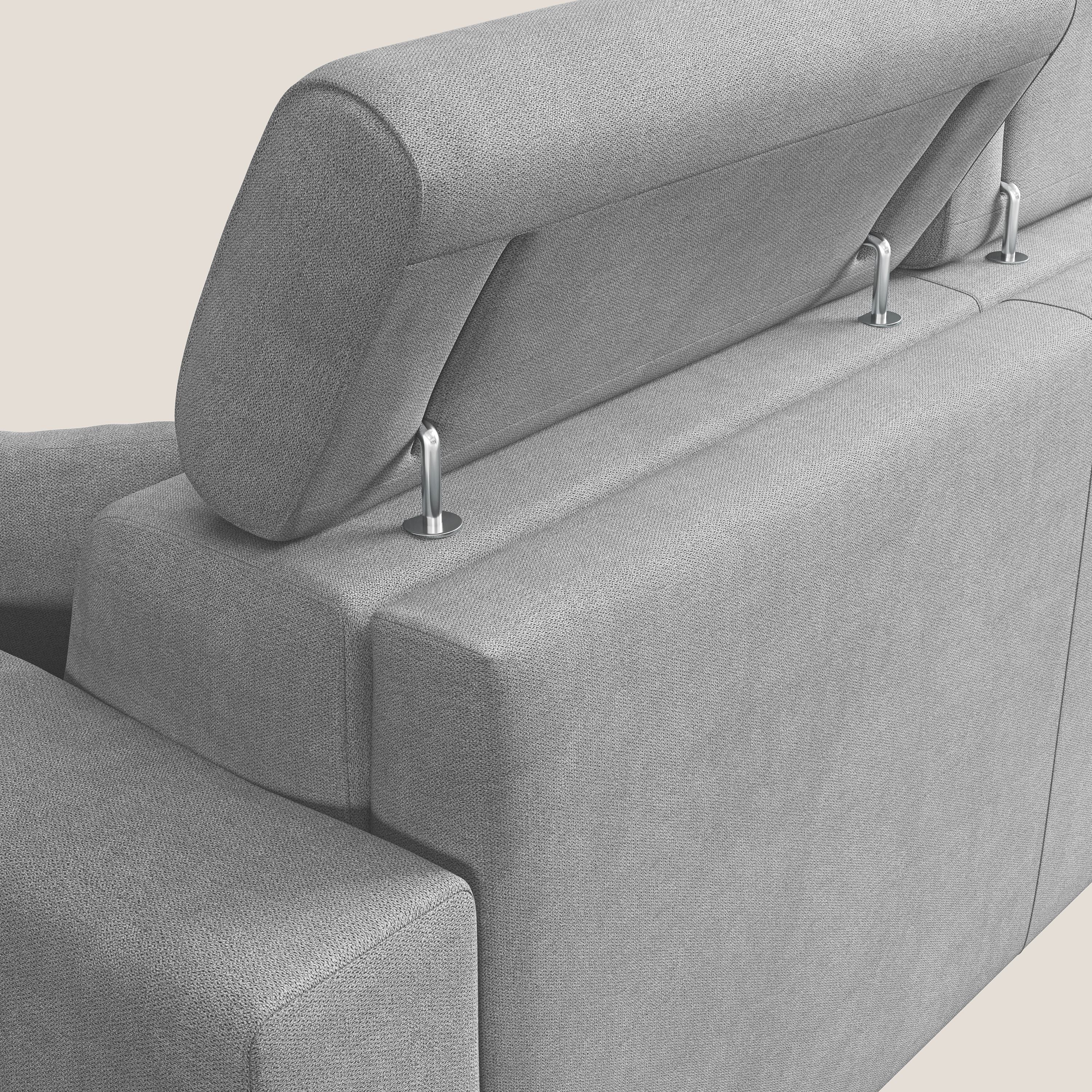 Pegaso divano letto con poggiatesta reclinabili e rivestimento T02 grigio chiaro - divitt.sbs