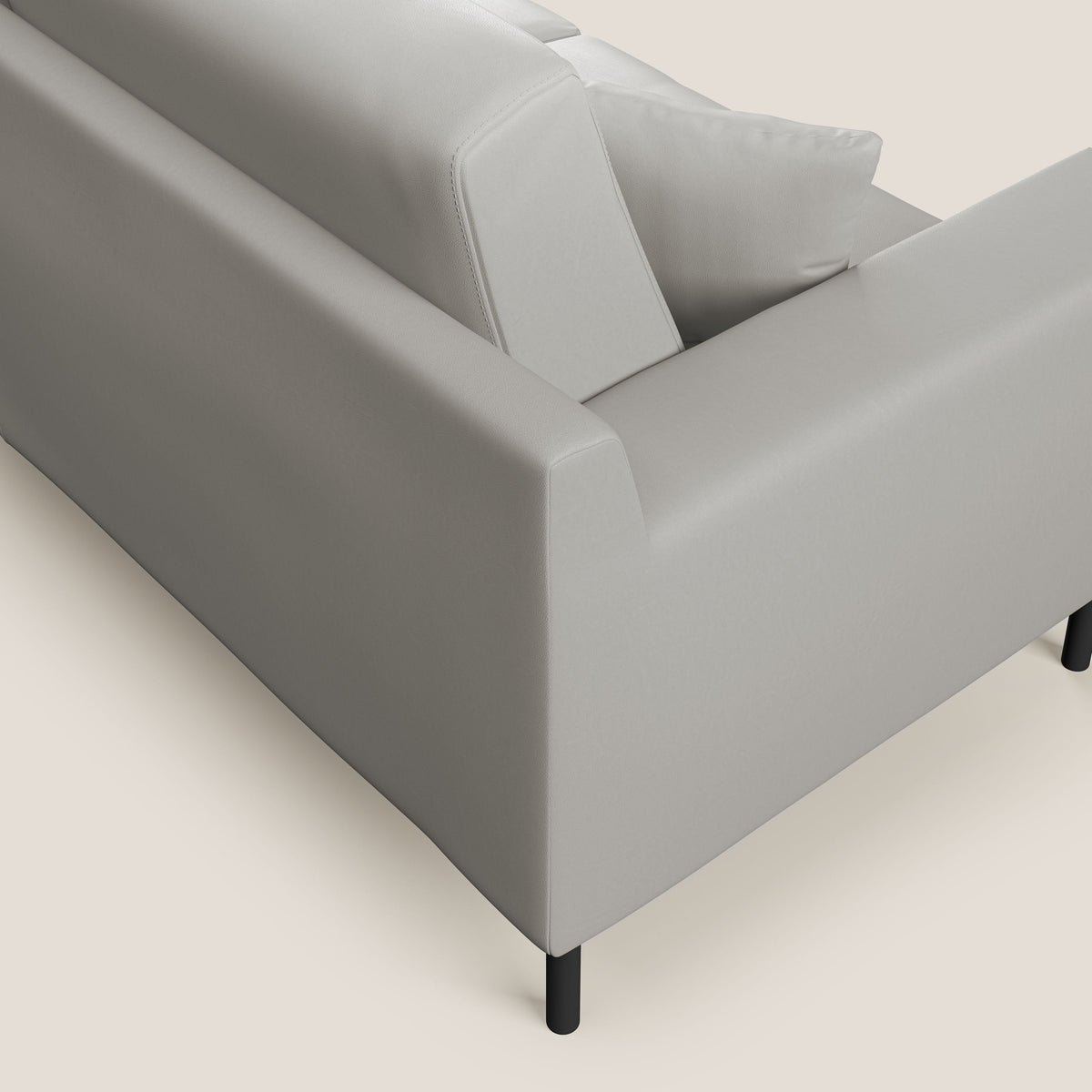 Uranio divano moderno lineare in Ecopelle impermeabile T04 grigio chiaro - divitt.sbs