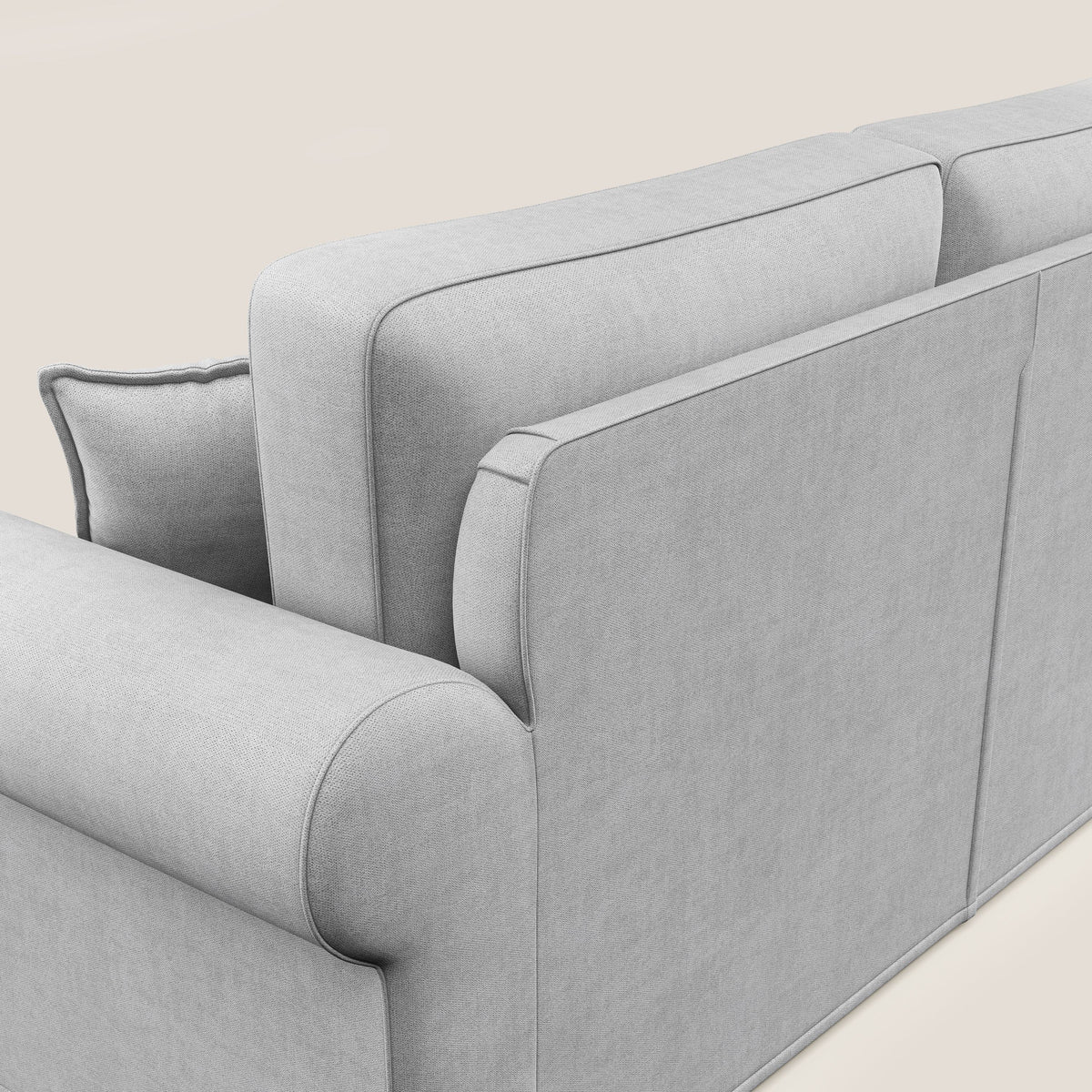 Lady divano classico in piuma d'oca realizzato con tessuto impermeabile T02 grigio chiaro - divitt.sbs