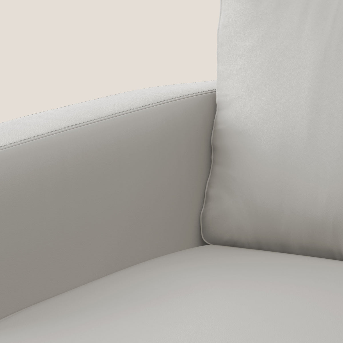 Orione Poltroncina in ecopelle moderna e impermeabile T04 grigio chiaro - divitt.sbs