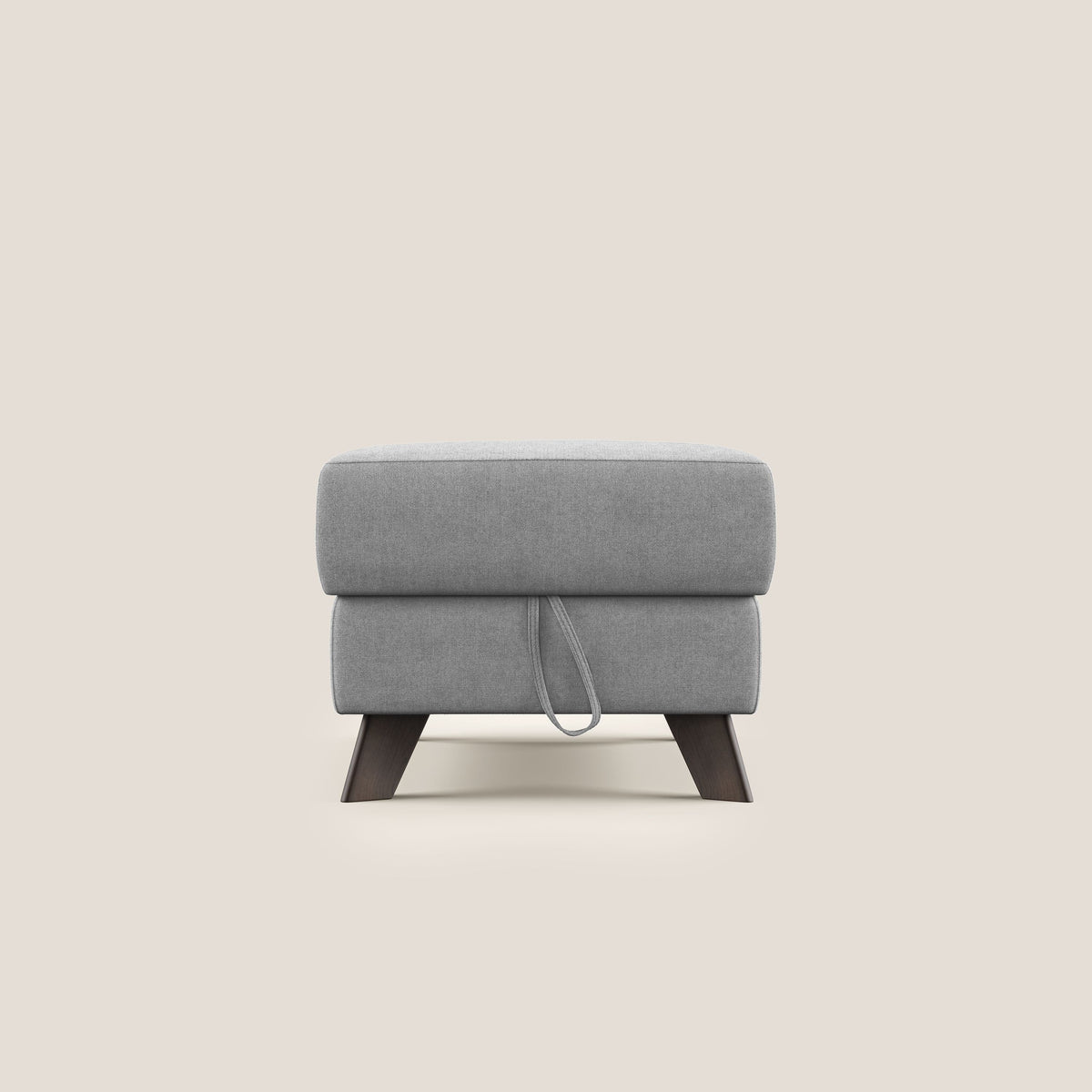 Moon Pouf contenitore e piedini alti in tessuto morbido impermeabile T02 grigio chiaro - divitt.sbs