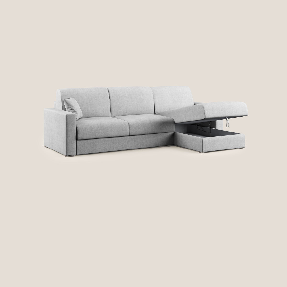 Best Divano letto angolare in tessuto impermeabile T02 grigio chiaro - divitt.sbs