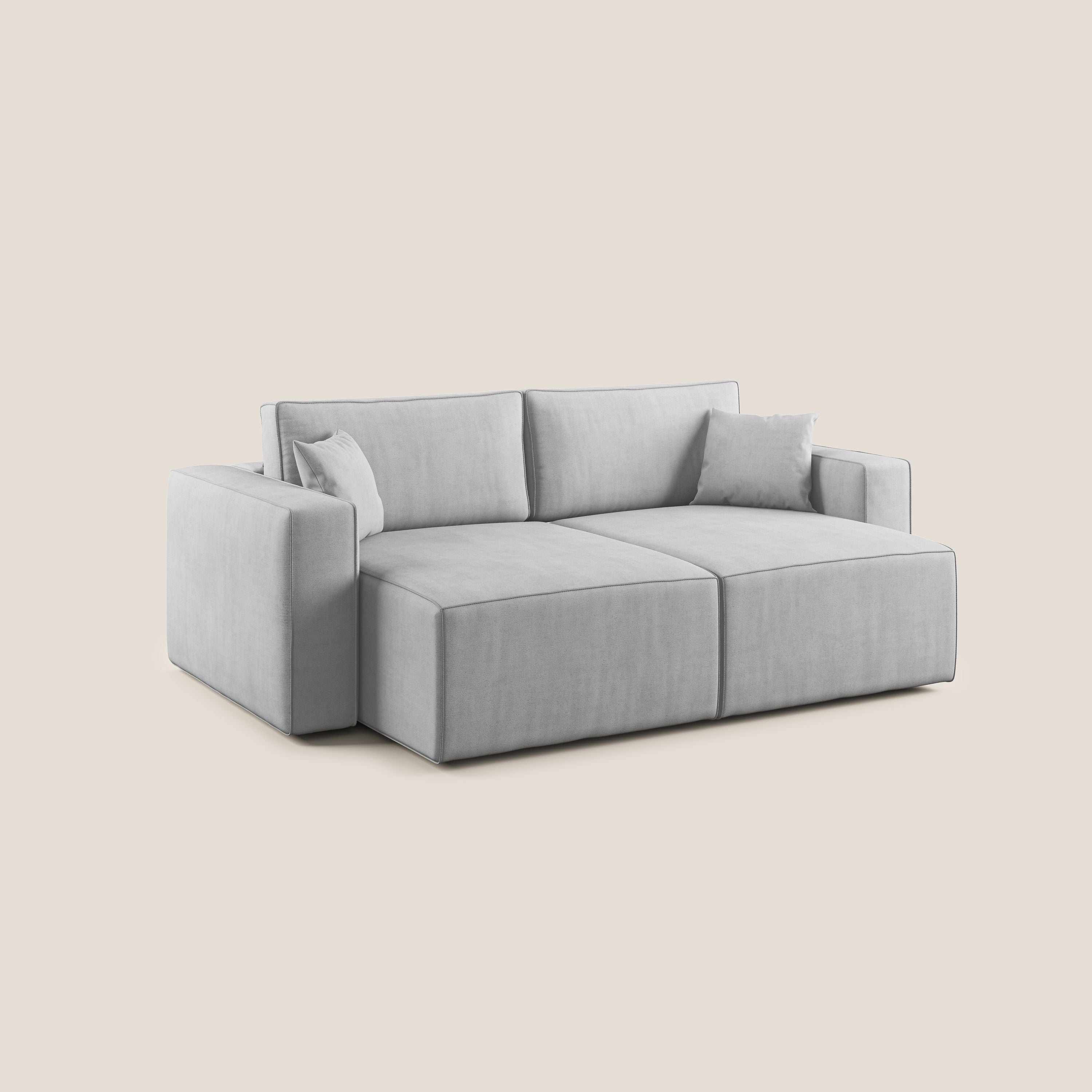 Morfeo divano con sedute estraibili in morbido tessuto impermeabile T02 grigio chiaro - divitt.sbs