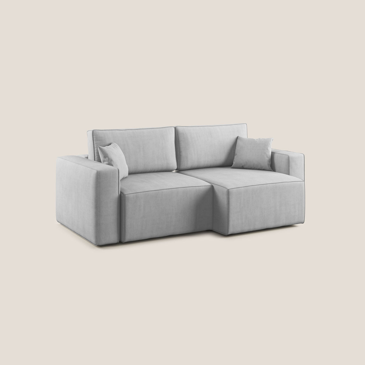 Morfeo divano con sedute estraibili in morbido tessuto impermeabile T02 grigio chiaro - divitt.sbs