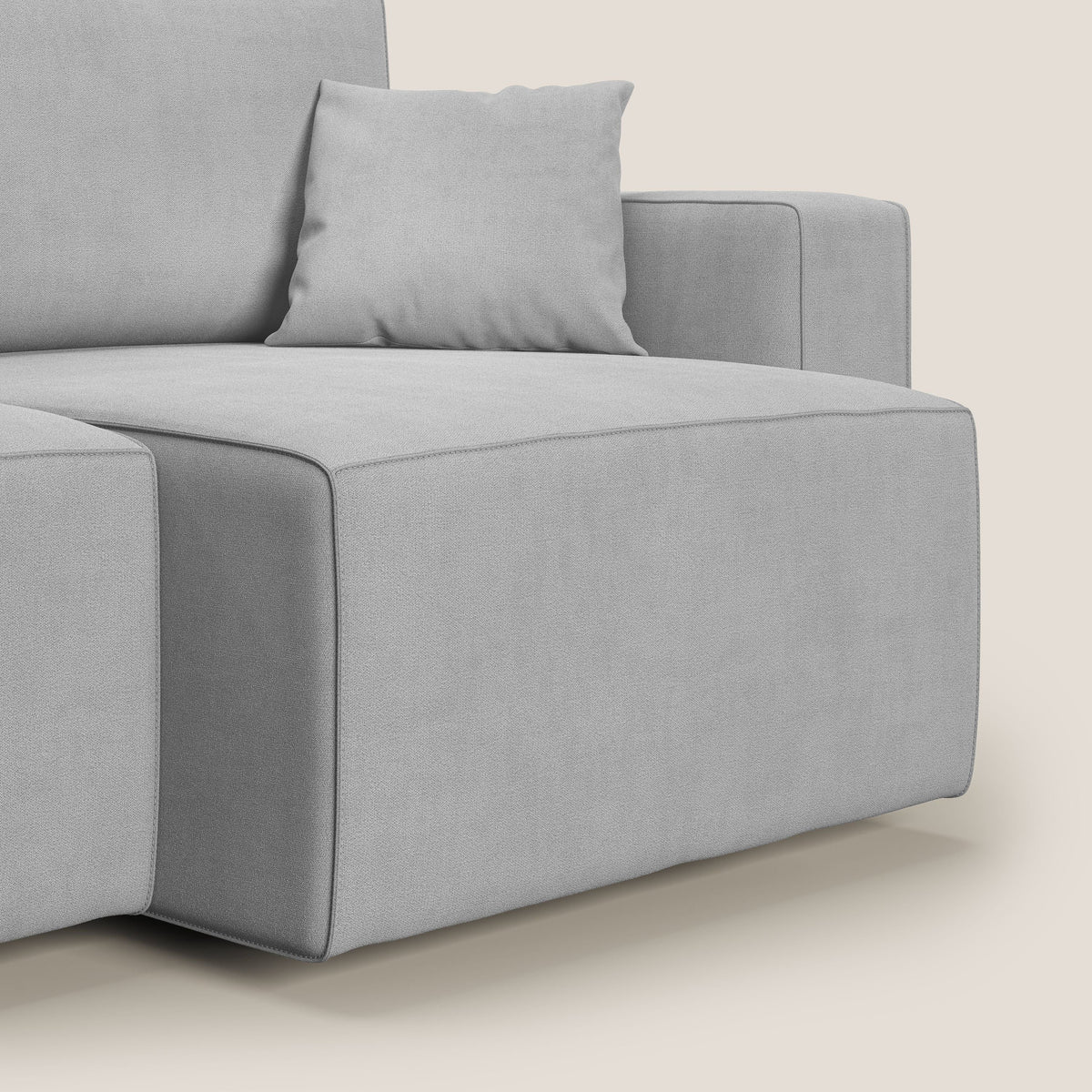 Morfeo divano con sedute estraibili in morbido tessuto impermeabile T02 grigio chiaro - divitt.sbs