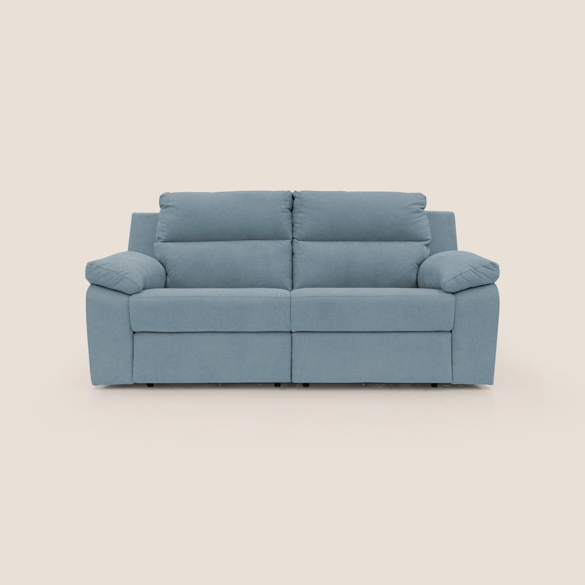 Romeo Divano relax con recliner elettrico in morbido tessuto impermeabile T02 carta da zucchero - divitt.sbs
