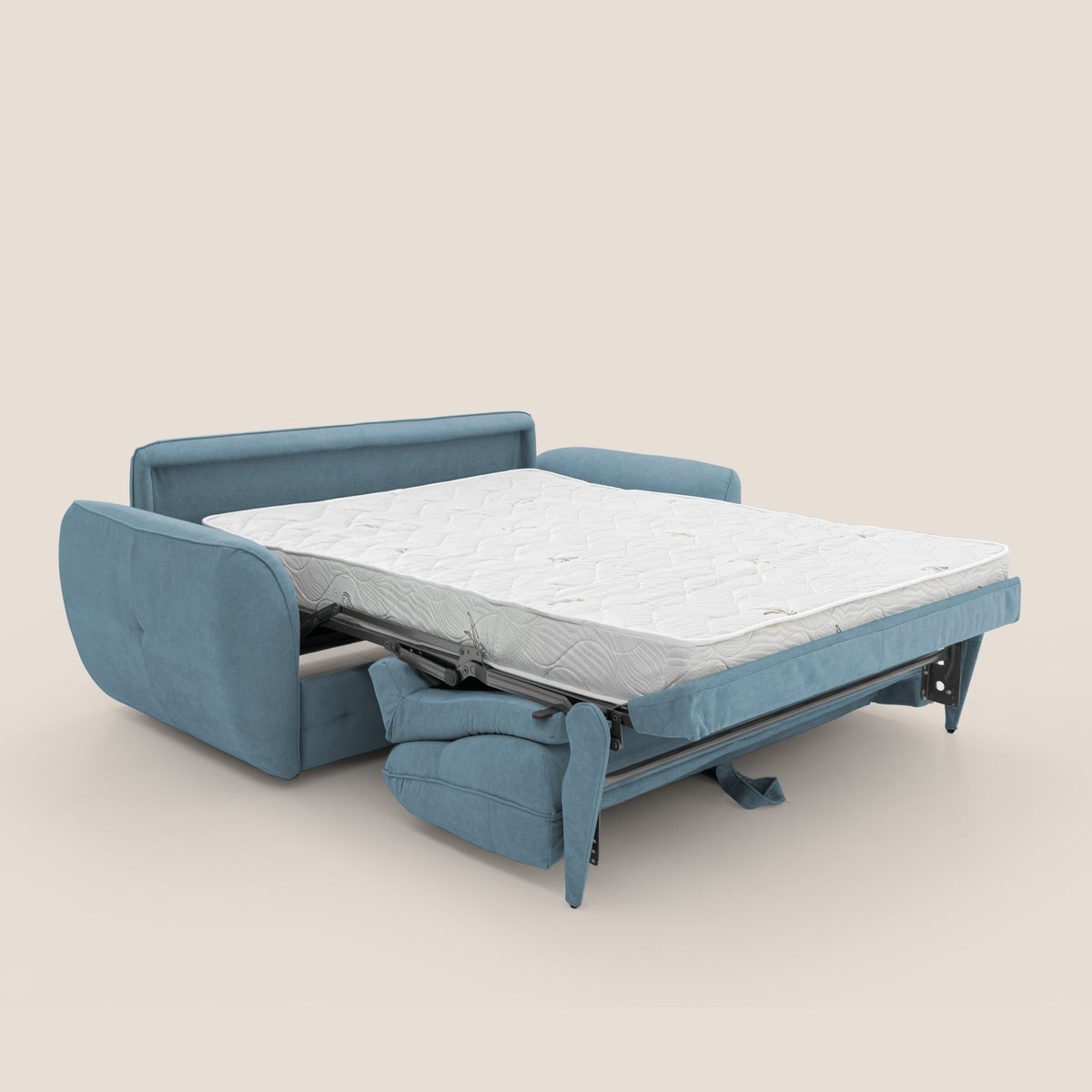 Zeus Divano letto scandinavo con schienale alto in tessuto impermeabile T02 carta da zucchero - divitt.sbs