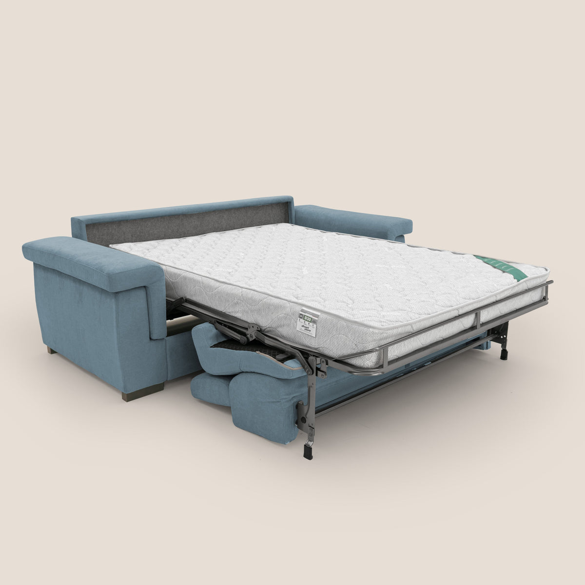 Bjorn divano letto sfoderabile con materasso H18 cm e poggiatesta reclinabili in tessuto impermeabile T02 carta da zucchero - divitt.sbs