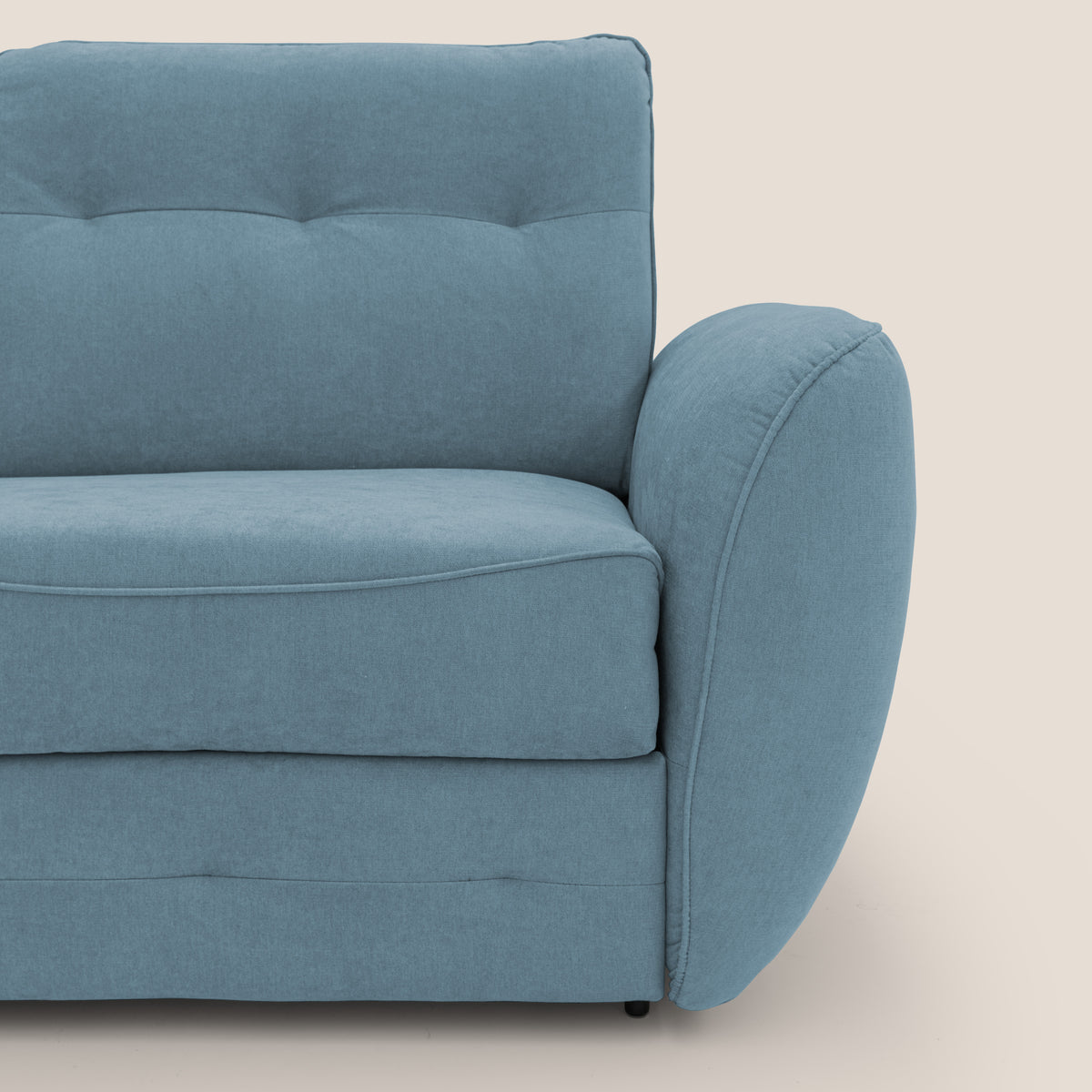 Zeus divano letto angolare con materasso H18 cm pouf mobile in tessuto impermeabile T02 - divitt.sbs