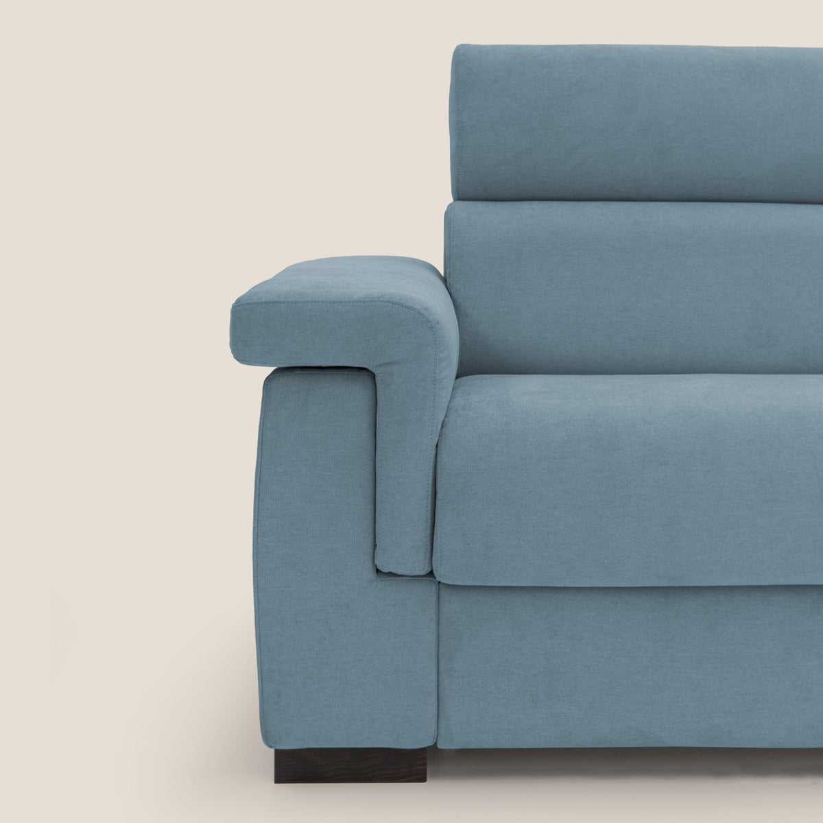 Bjorn divano letto sfoderabile con materasso H18 cm e poggiatesta reclinabili in tessuto impermeabile T02 carta da zucchero - divitt.sbs