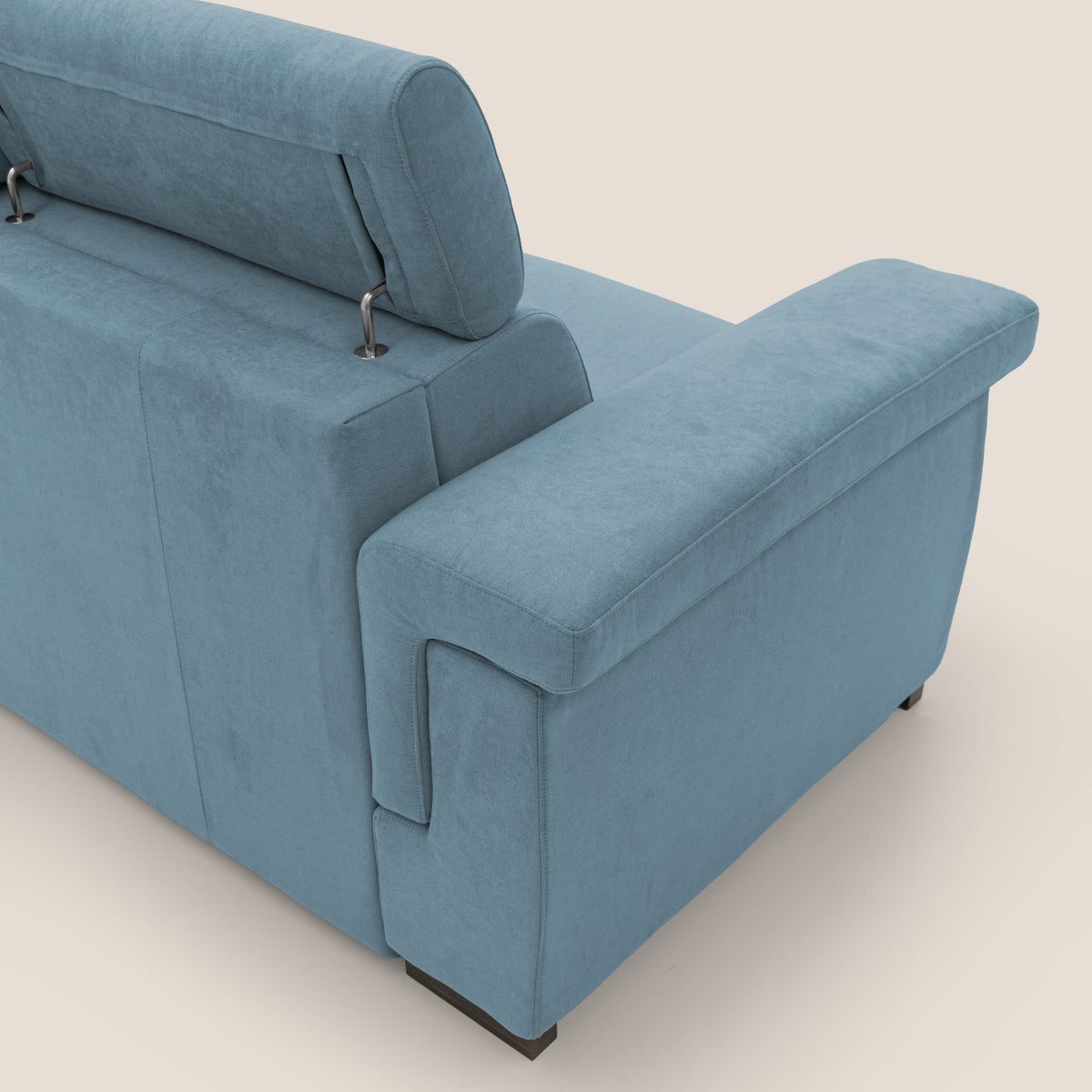 Bjorn divano letto sfoderabile con materasso H18 cm e poggiatesta reclinabili in tessuto impermeabile T02 carta da zucchero - divitt.sbs