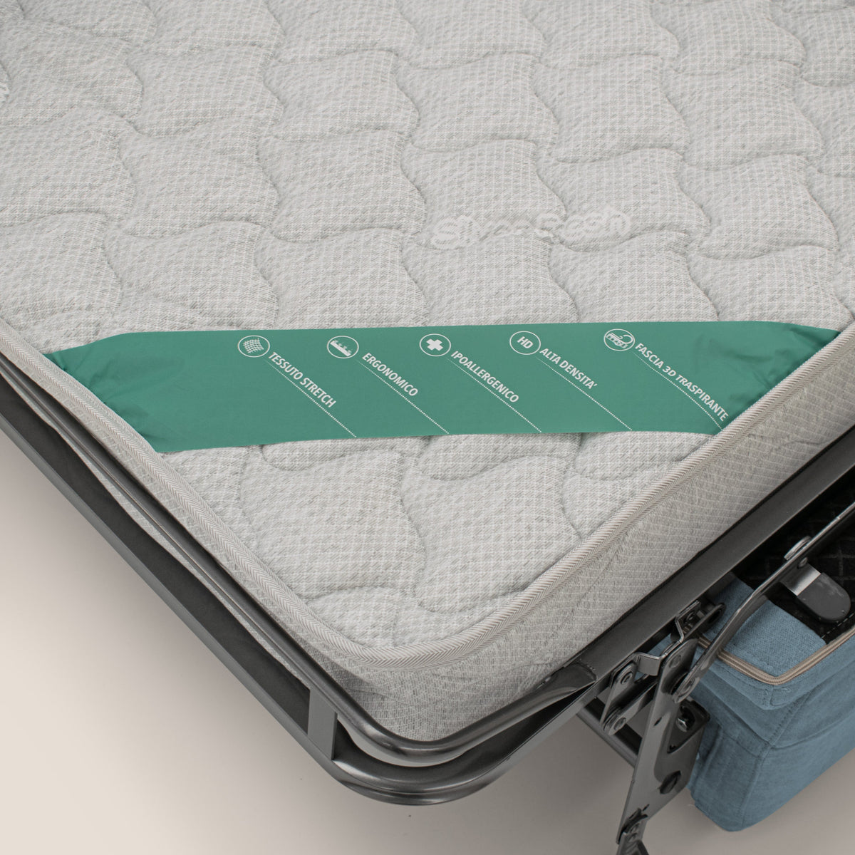 Bjorn divano letto sfoderabile con materasso H18 cm e poggiatesta reclinabili in tessuto impermeabile T02 carta da zucchero - divitt.sbs