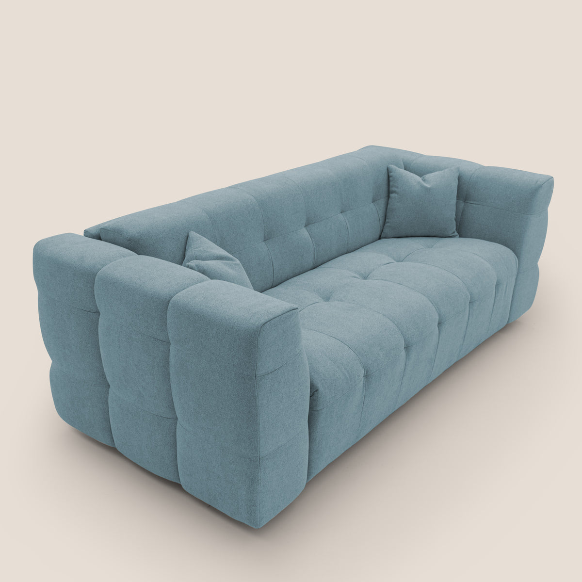 Tender Divano letto matrimoniale dal design innovativo in tessuto bouclet impermeabile T07 carta da zucchero - divitt.sbs