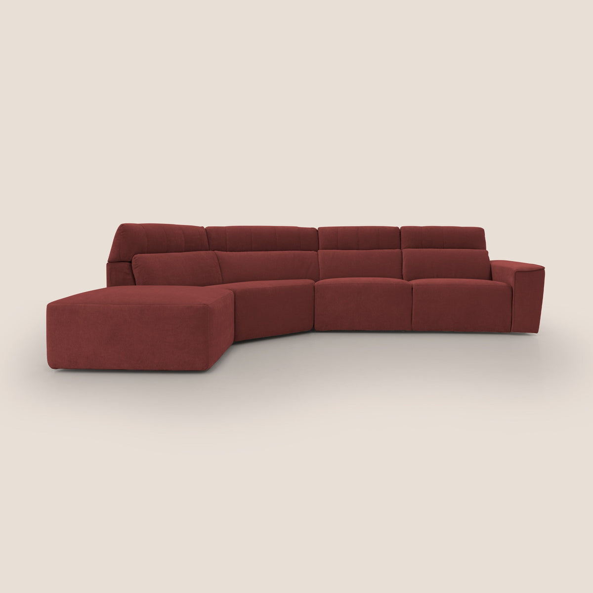 Clark Divano angolare con opzione relax elettrico in tessuto smacchiabile impermeabile T17 rosso - divitt.sbs