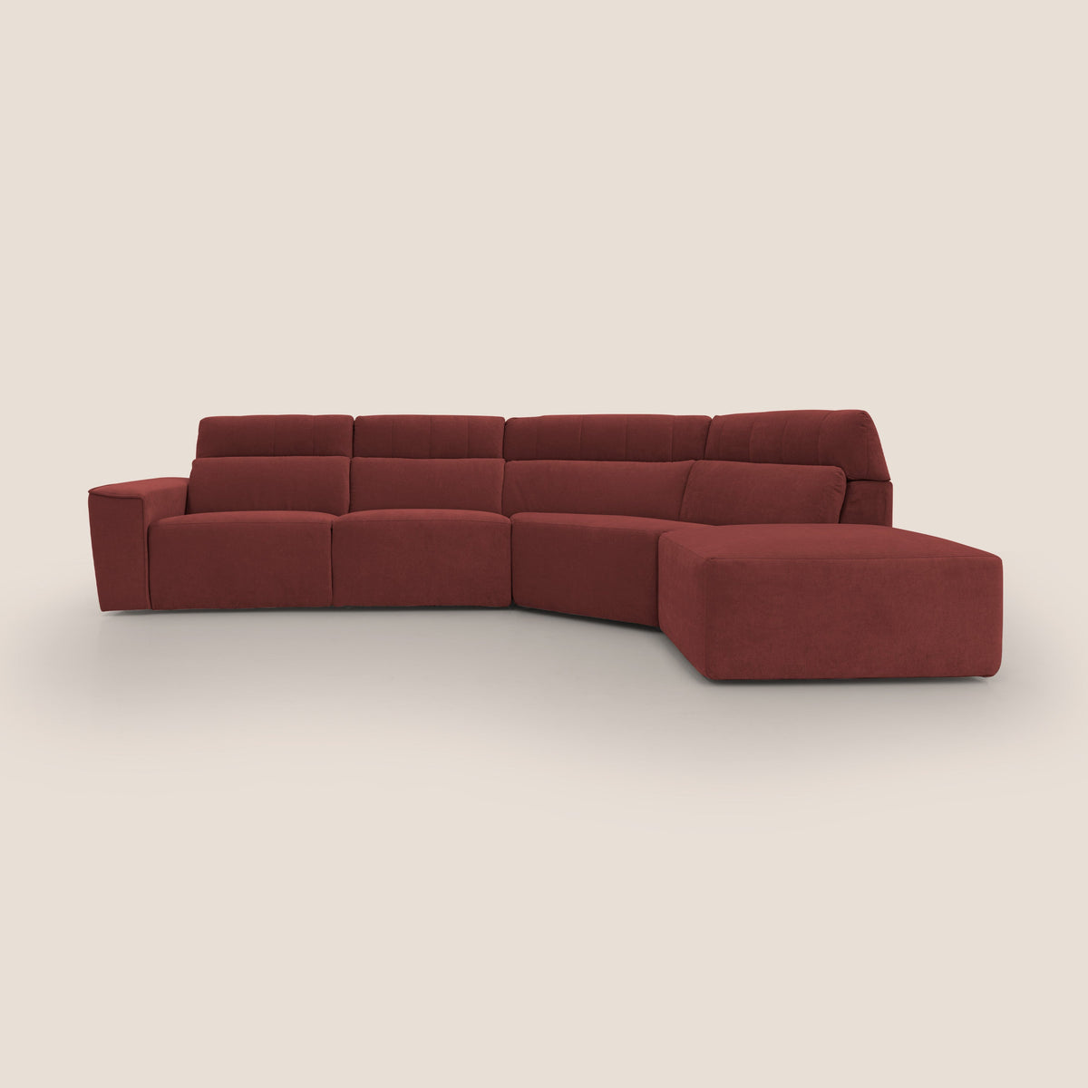 Clark Divano angolare con opzione relax elettrico in tessuto smacchiabile impermeabile T17 rosso - divitt.sbs