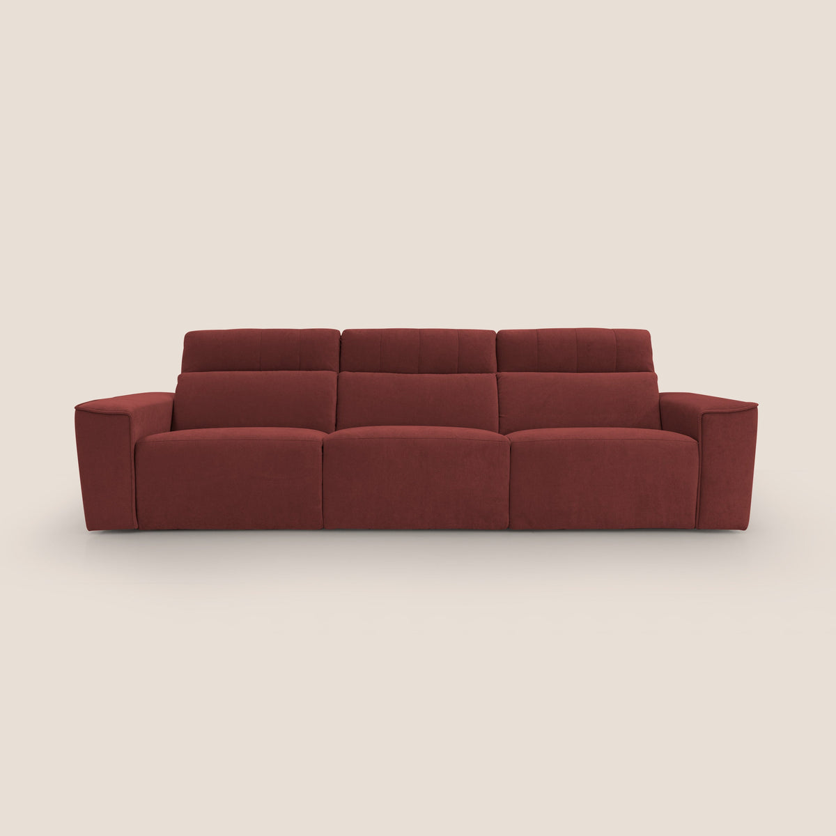 Clark Divano modulare 3 sedute con opzione relax elettrico in tessuto smacchiabile impermeabile T17 rosso - divitt.sbs