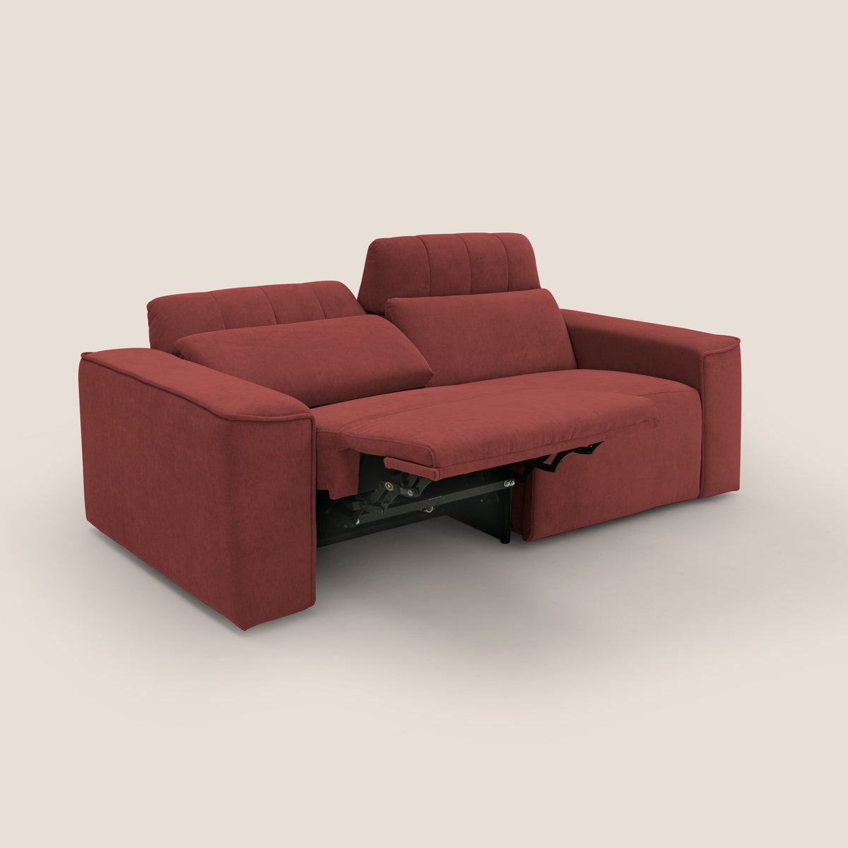 Clark Divano modulare con opzione relax elettrico in tessuto smacchiabile impermeabile T17 rosso - divitt.sbs