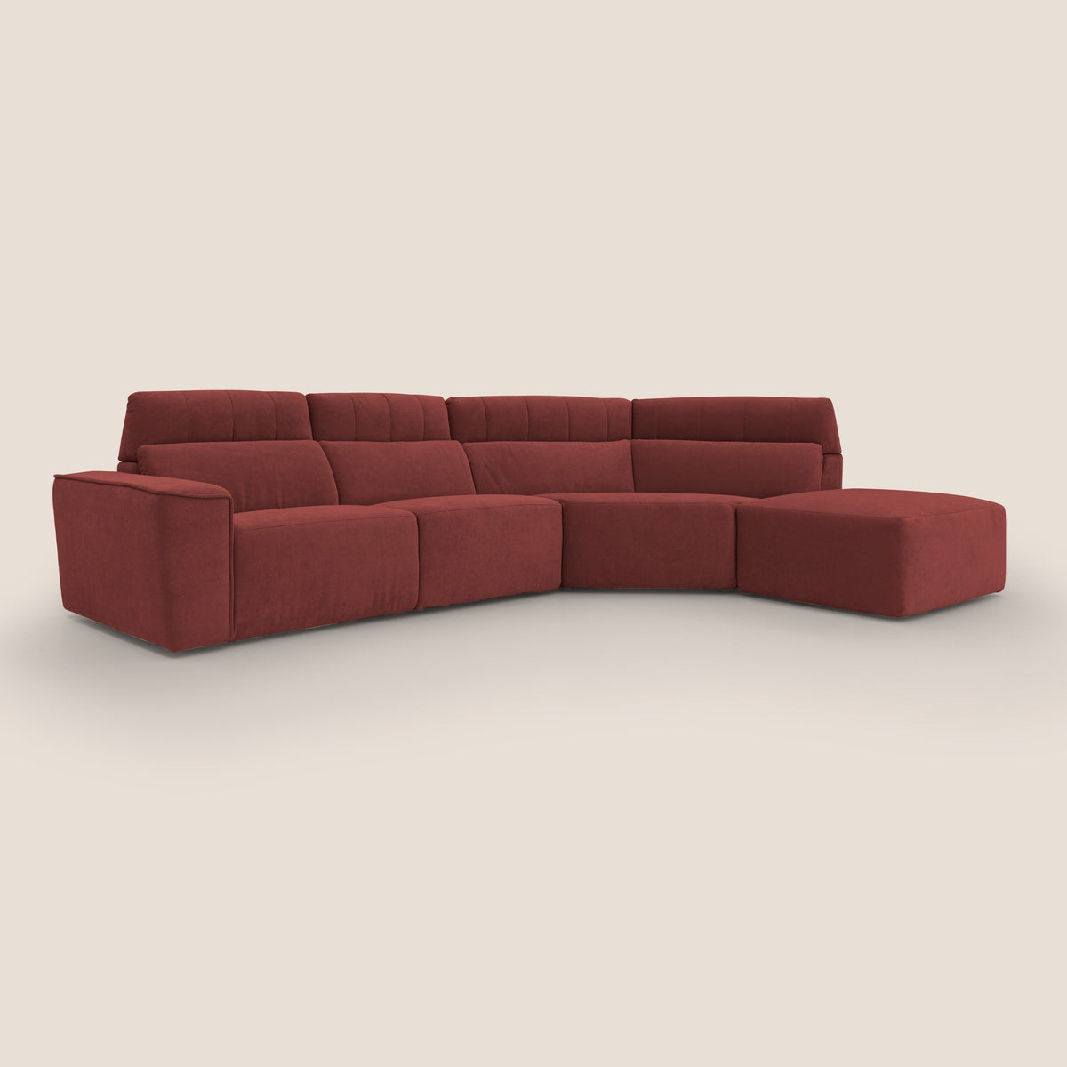 Clark Divano angolare con opzione relax elettrico in tessuto smacchiabile impermeabile T17 rosso - divitt.sbs