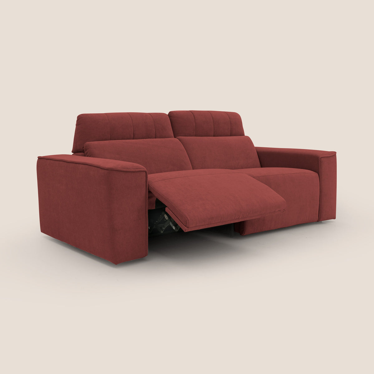 Clark Divano modulare con opzione relax elettrico in tessuto smacchiabile impermeabile T17 rosso - divitt.sbs