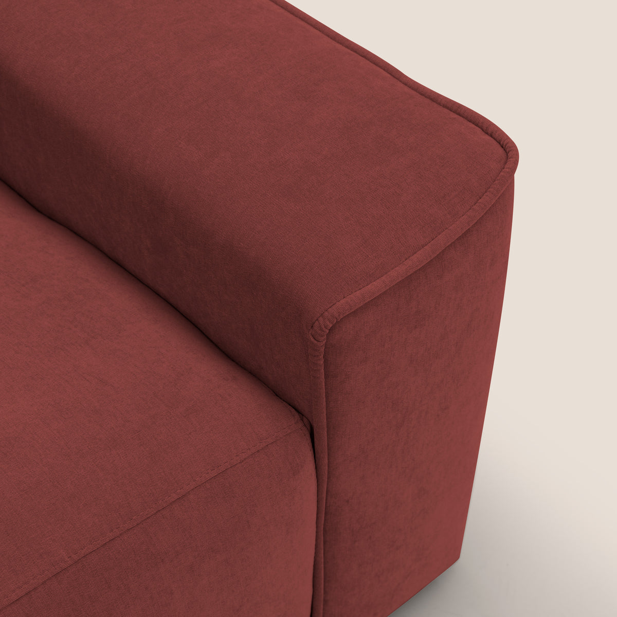 Clark Divano modulare angolare REVERSIBILE con opzione relax elettrico in tessuto smacchiabile impermeabile T17 rosso - divitt.sbs