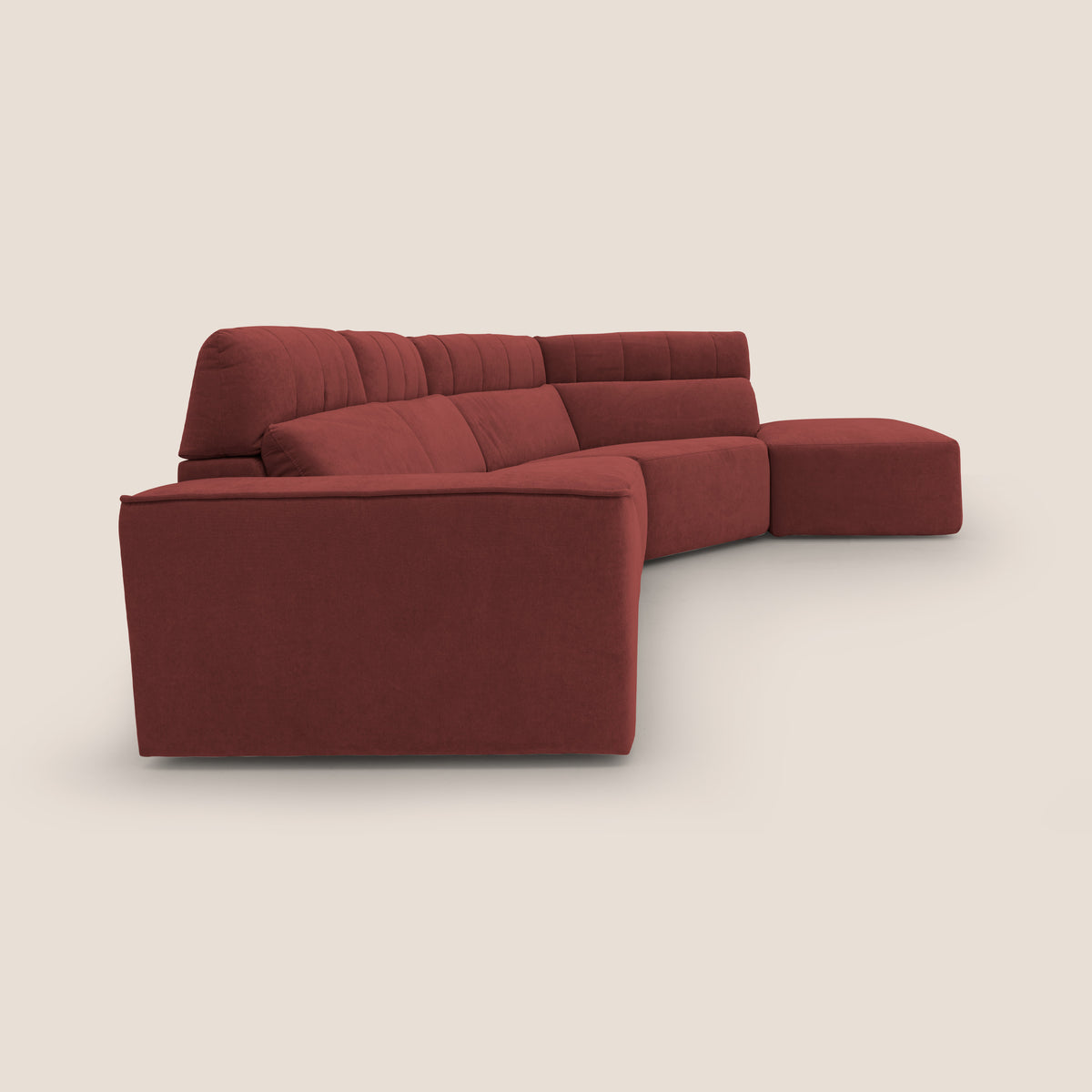 Clark Divano angolare con opzione relax elettrico in tessuto smacchiabile impermeabile T17 rosso - divitt.sbs