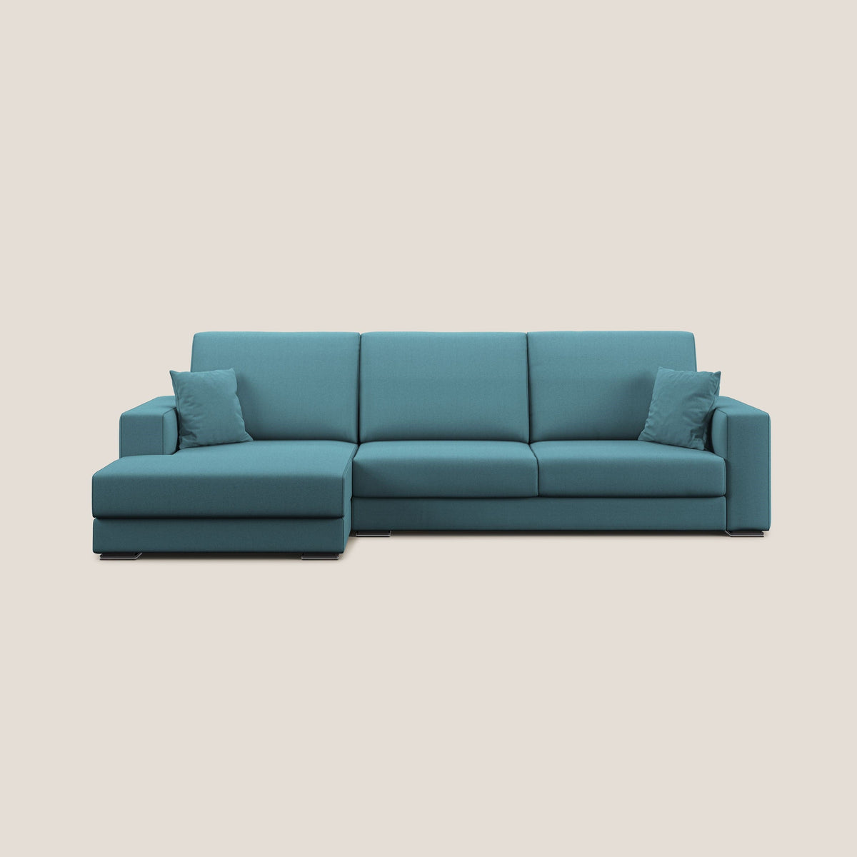 Marte divano angolare in tessuto smacchiabile impermeabile T08 azzurro - divitt.sbs
