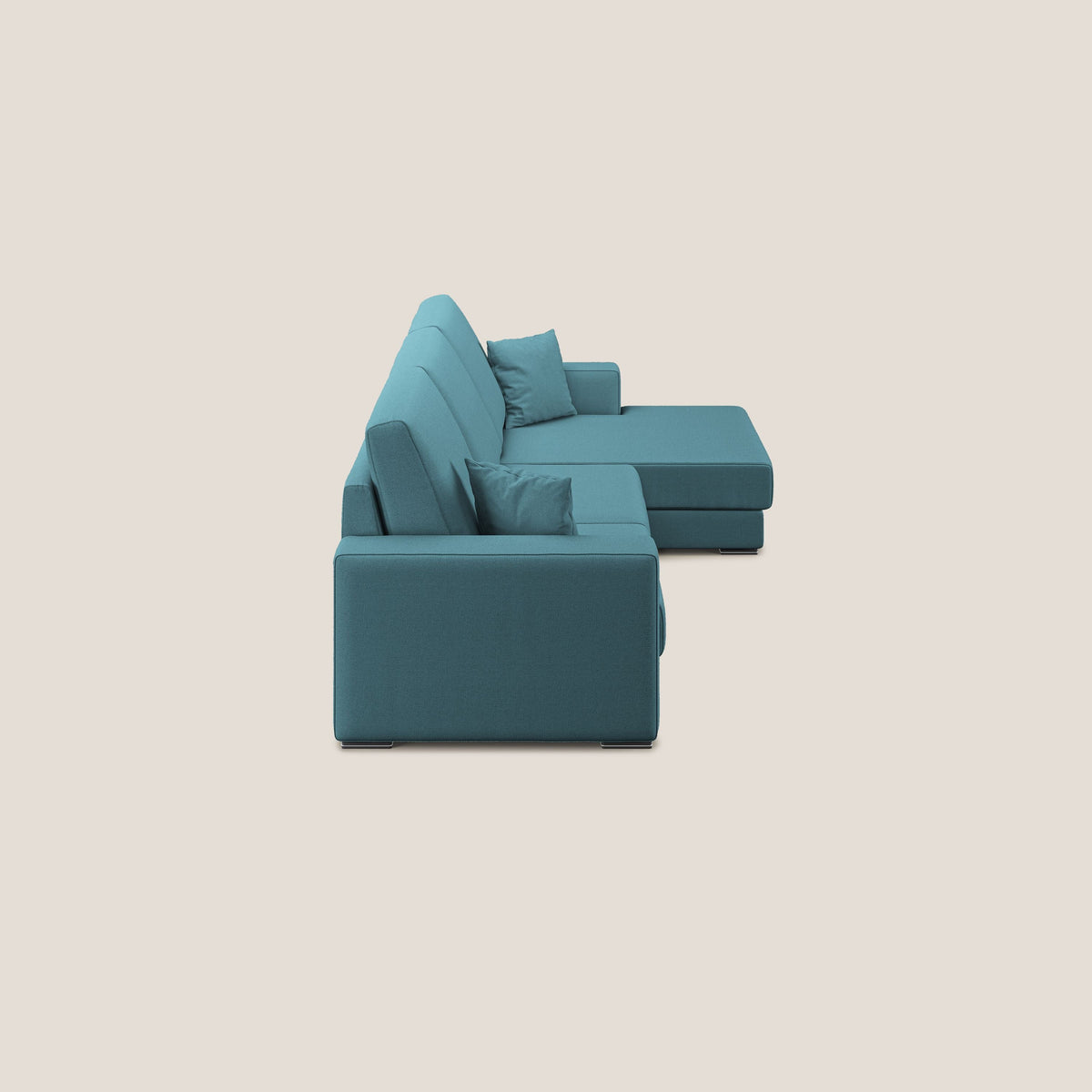 Marte divano angolare in tessuto smacchiabile impermeabile T08 azzurro - divitt.sbs