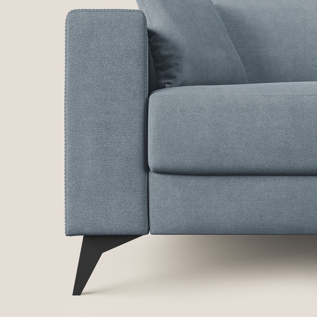 Pegaso divano letto angolare con poggiatesta reclinabili e rivestimento impermeabile T02 carta da zucchero - divitt.sbs