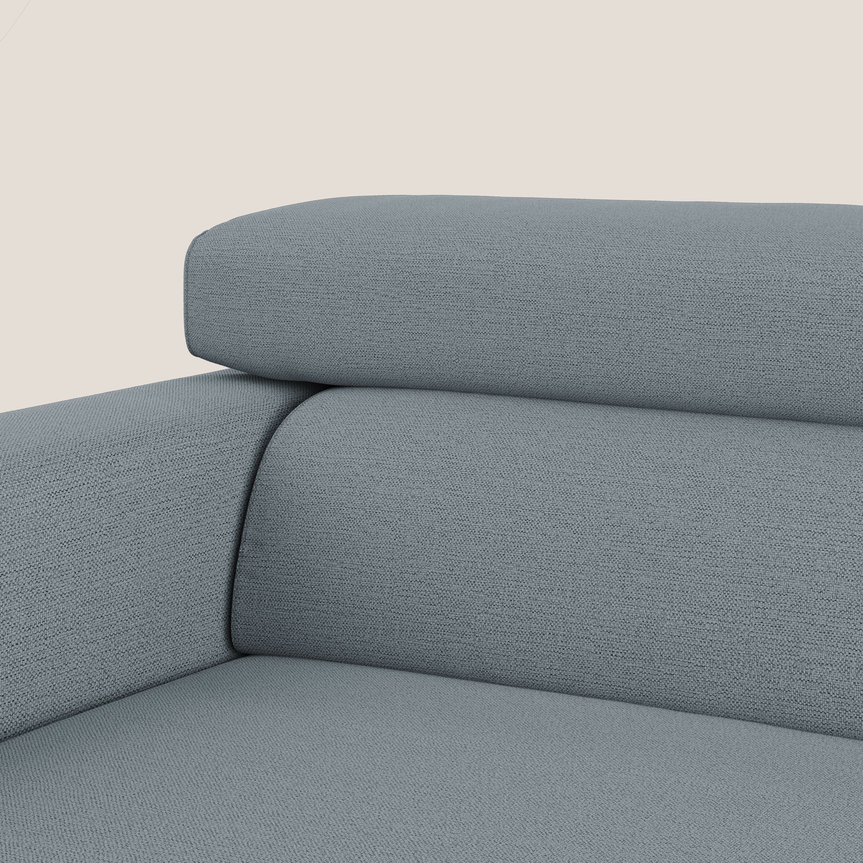 Dylan divano allungabile con pouf estraibile poggiapiedi in tessuto fiammato simil cotone impermeabile T19 carta da zucchero - divitt.sbs