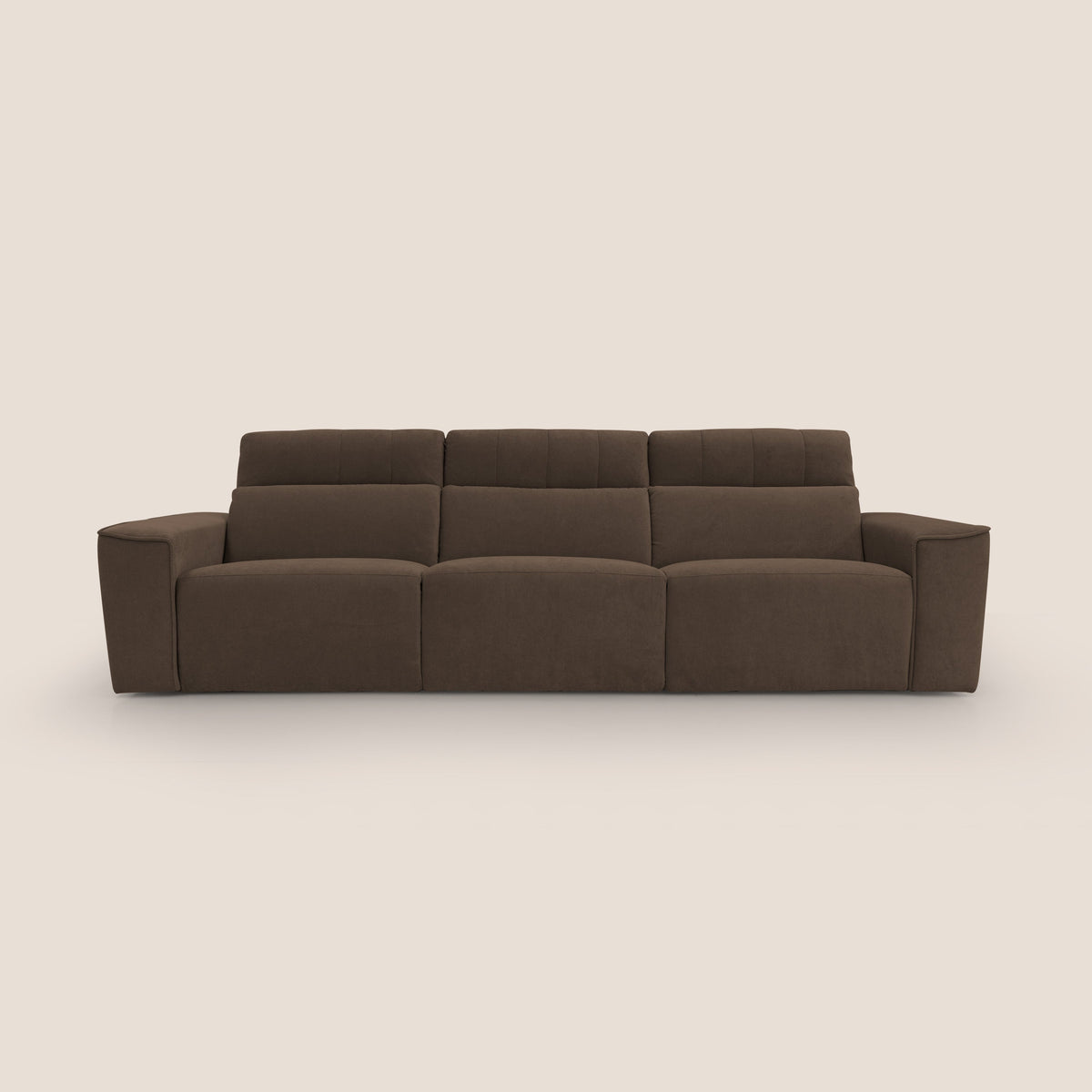 Clark Divano modulare 3 sedute con opzione relax elettrico in tessuto smacchiabile impermeabile T17 marrone - divitt.sbs