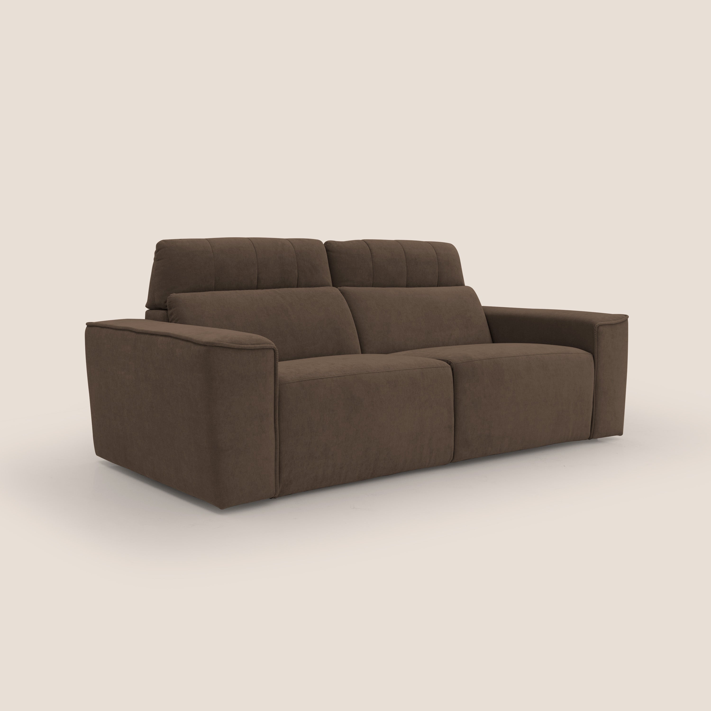 Clark Divano modulare con opzione relax elettrico in tessuto smacchiabile impermeabile T17 marrone - divitt.sbs