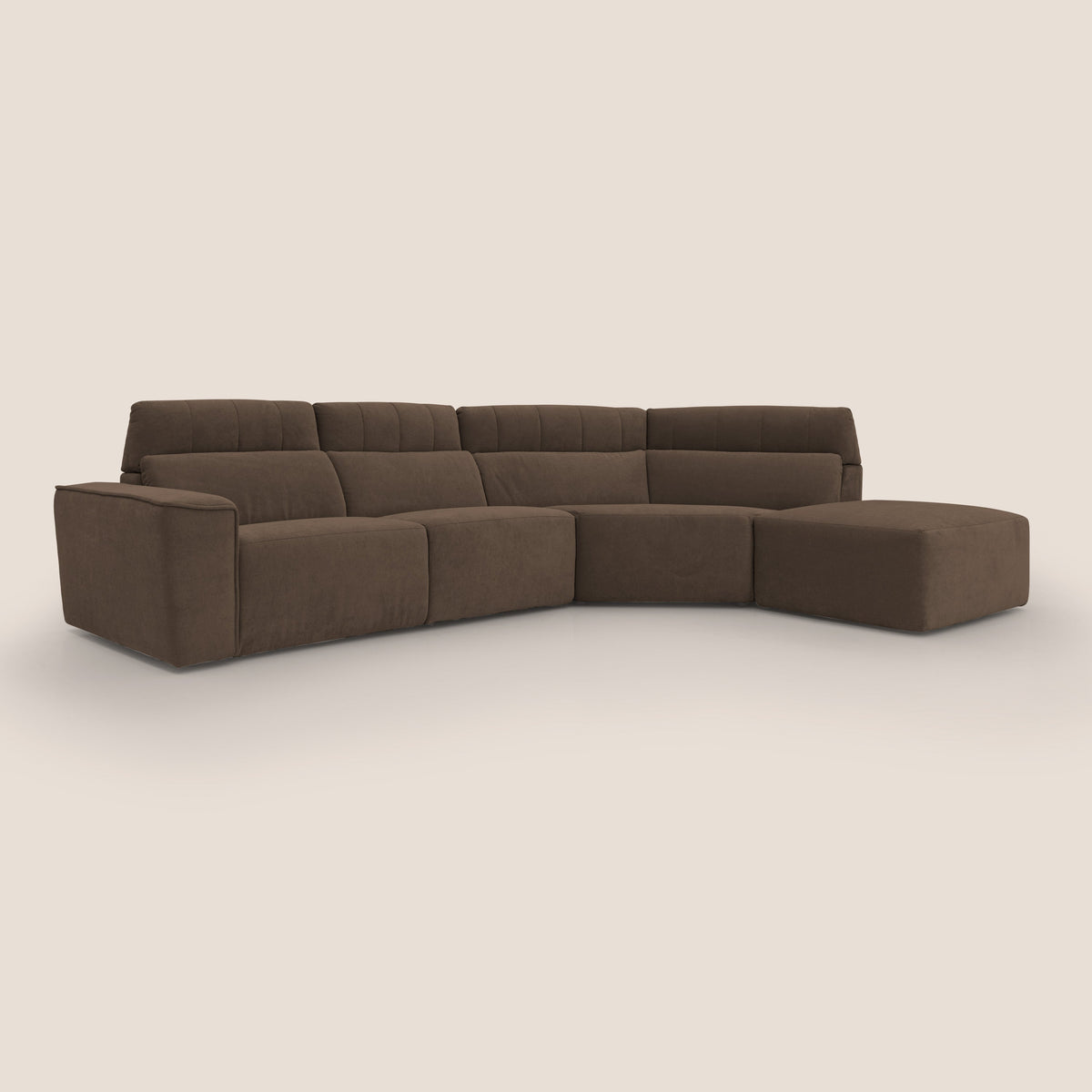 Clark Divano angolare con opzione relax elettrico in tessuto smacchiabile impermeabile T17 marrone - divitt.sbs