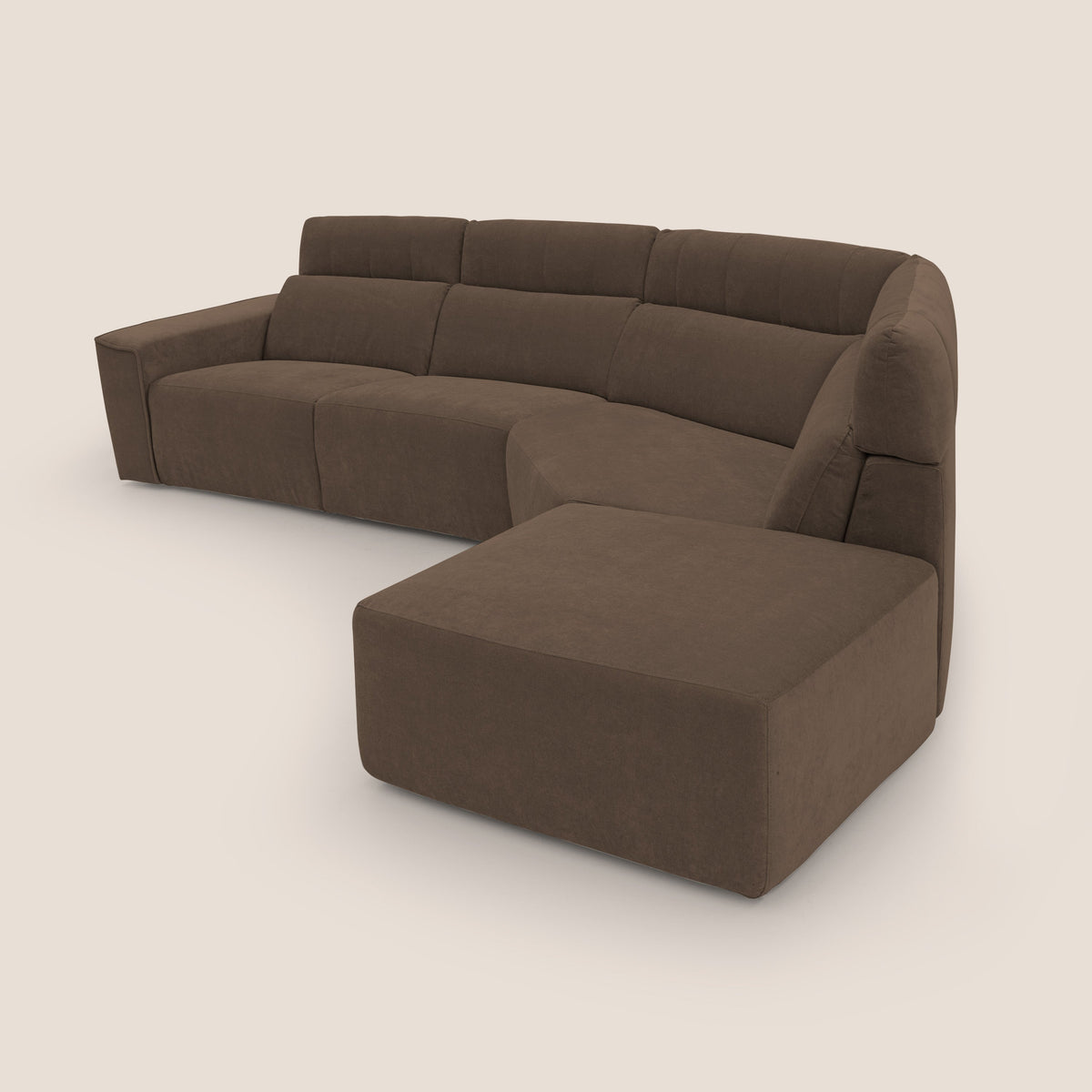 Clark Divano angolare con opzione relax elettrico in tessuto smacchiabile impermeabile T17 marrone - divitt.sbs